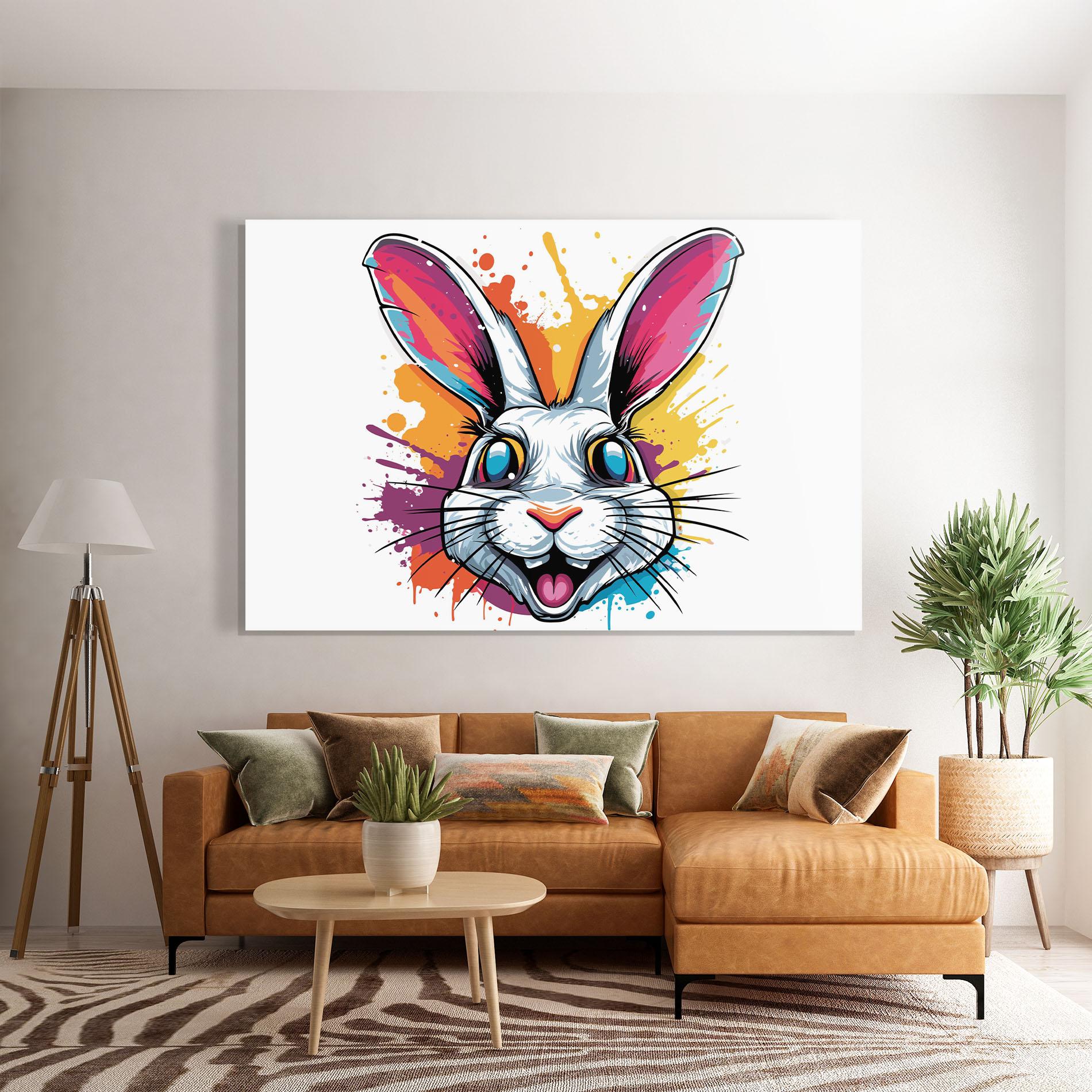 Glasbild Crazy Bunny mockup 7