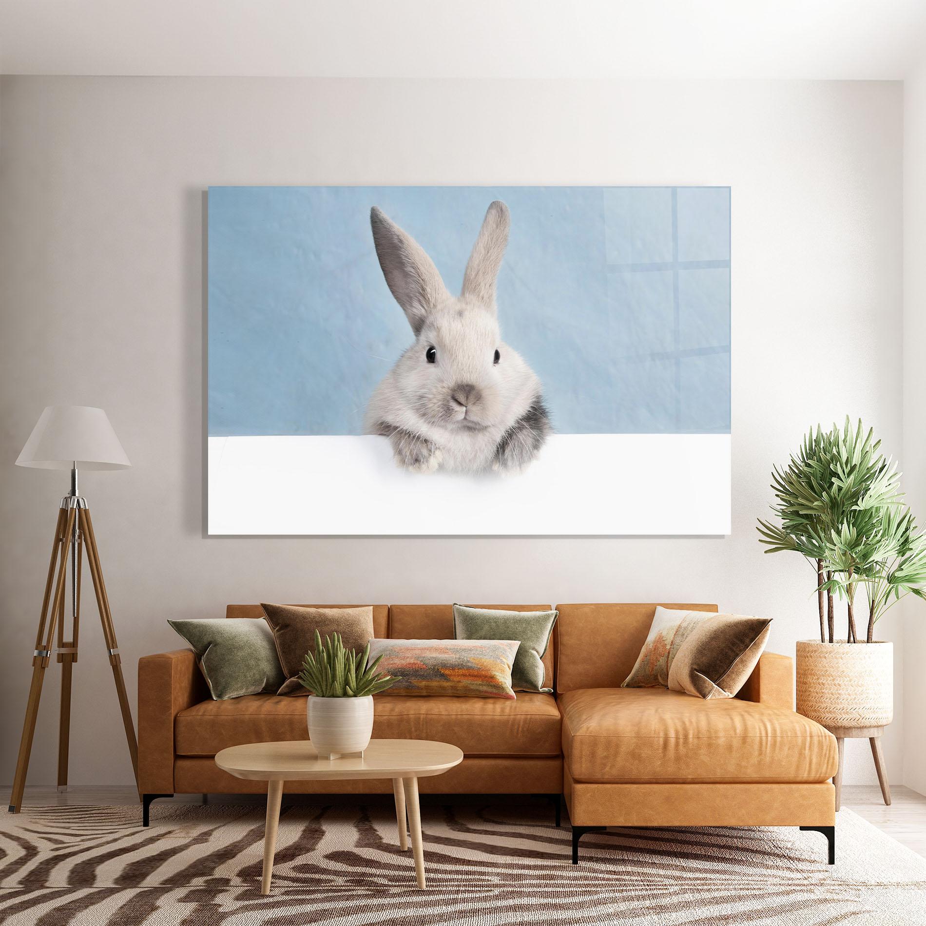 Glasbild Cream Bunny mockup 7