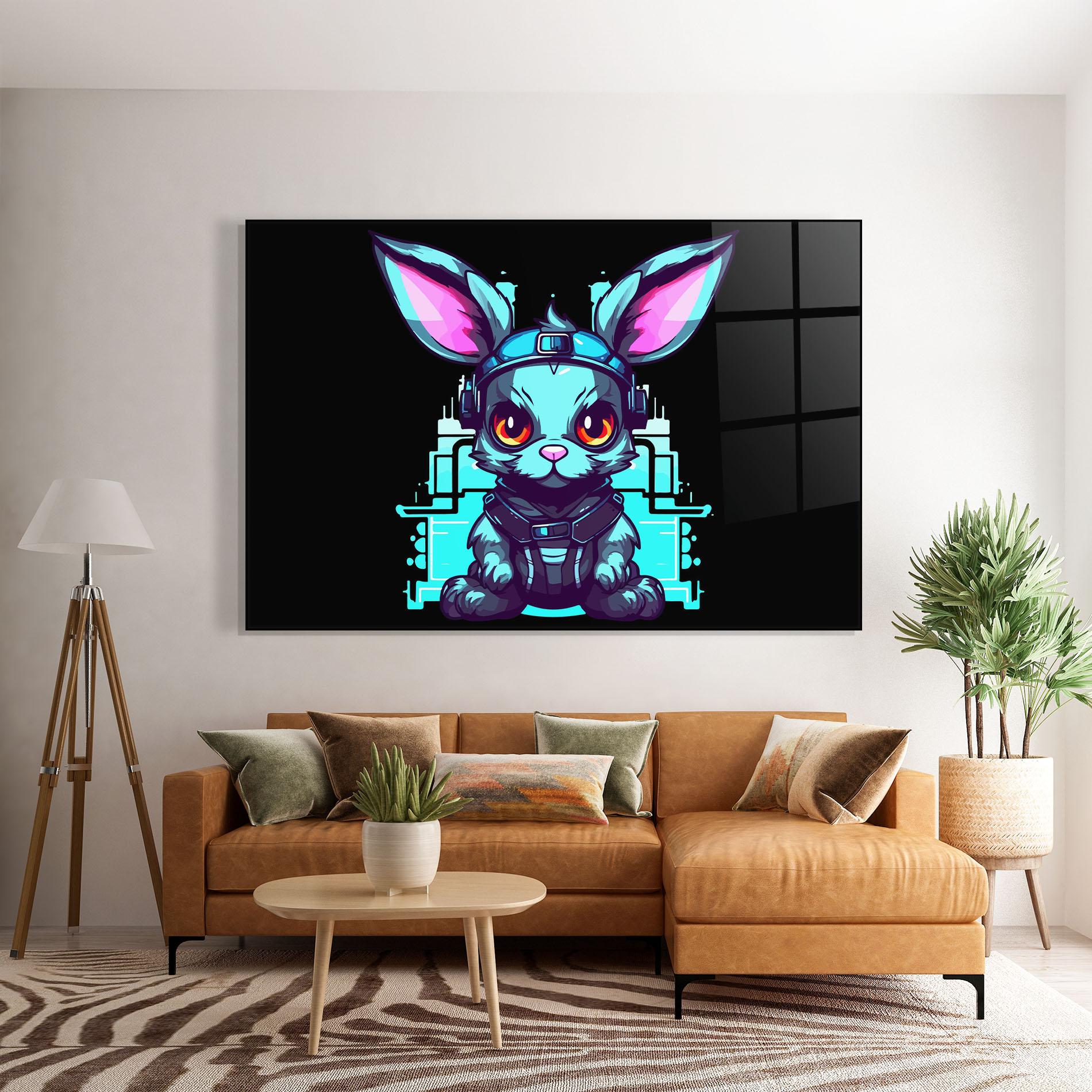 Glasbild Cyberpunk Rabbit mockup 7