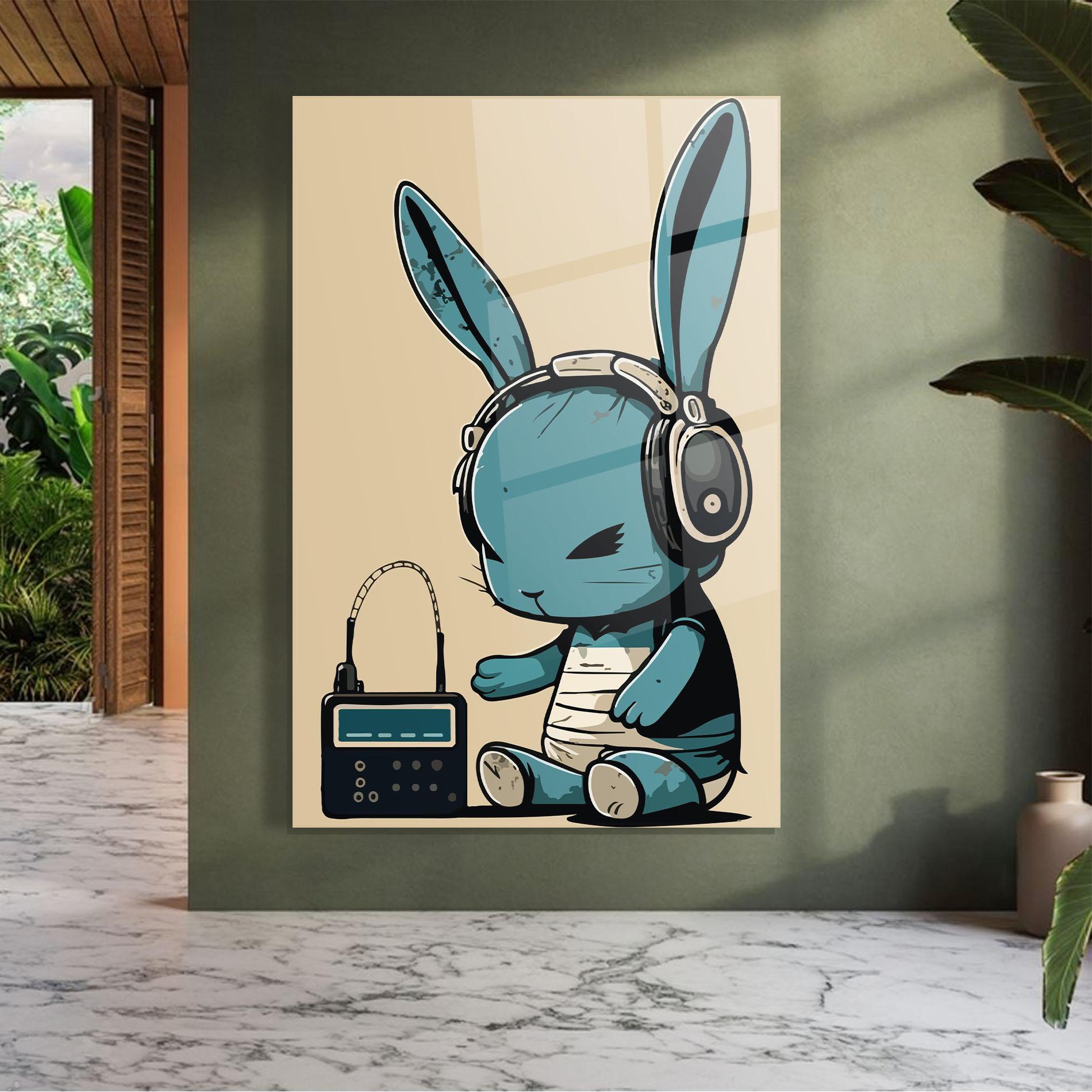 Glasbild Blue Baby Bunny mockup 7