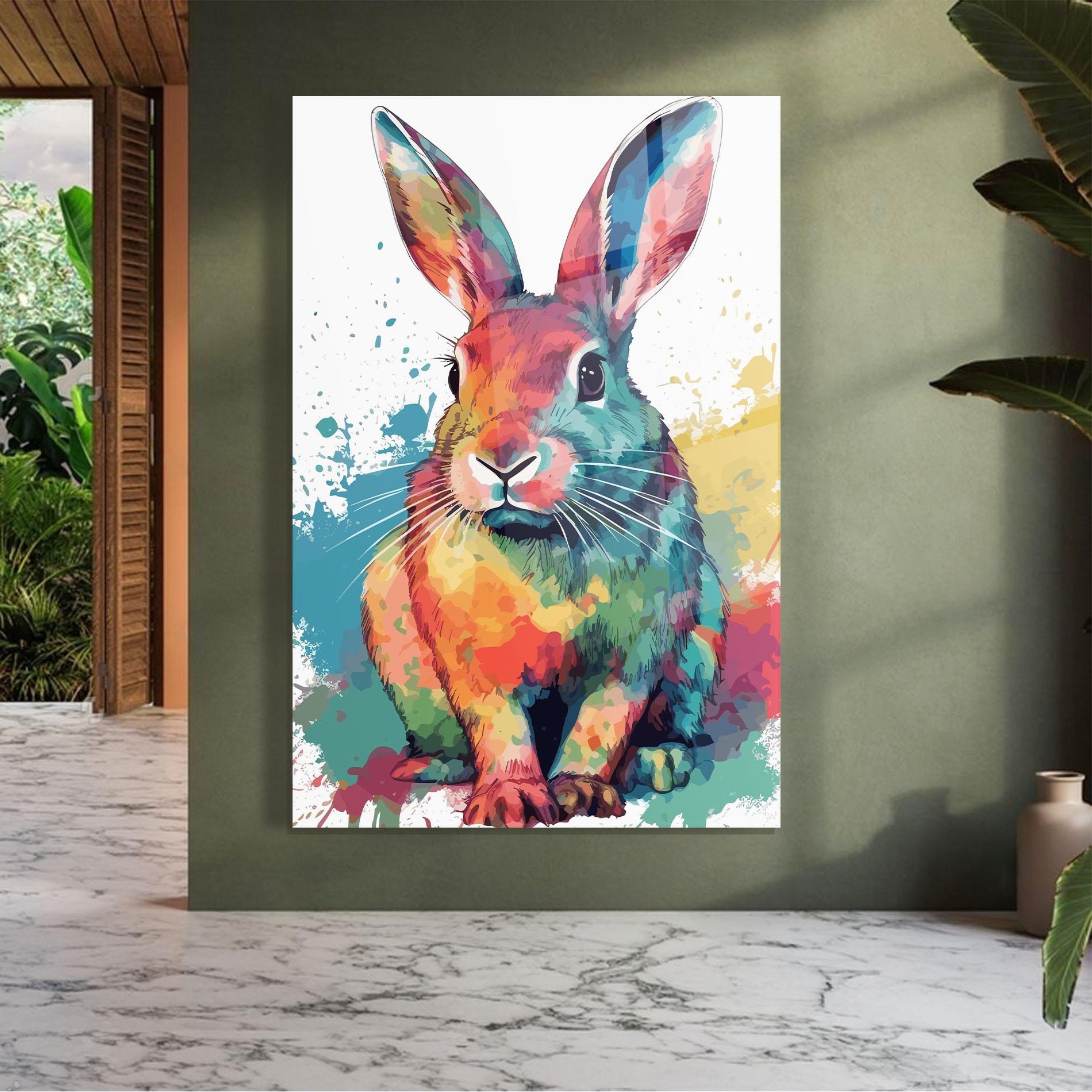 Glasbild Brush Rabbit mockup 7