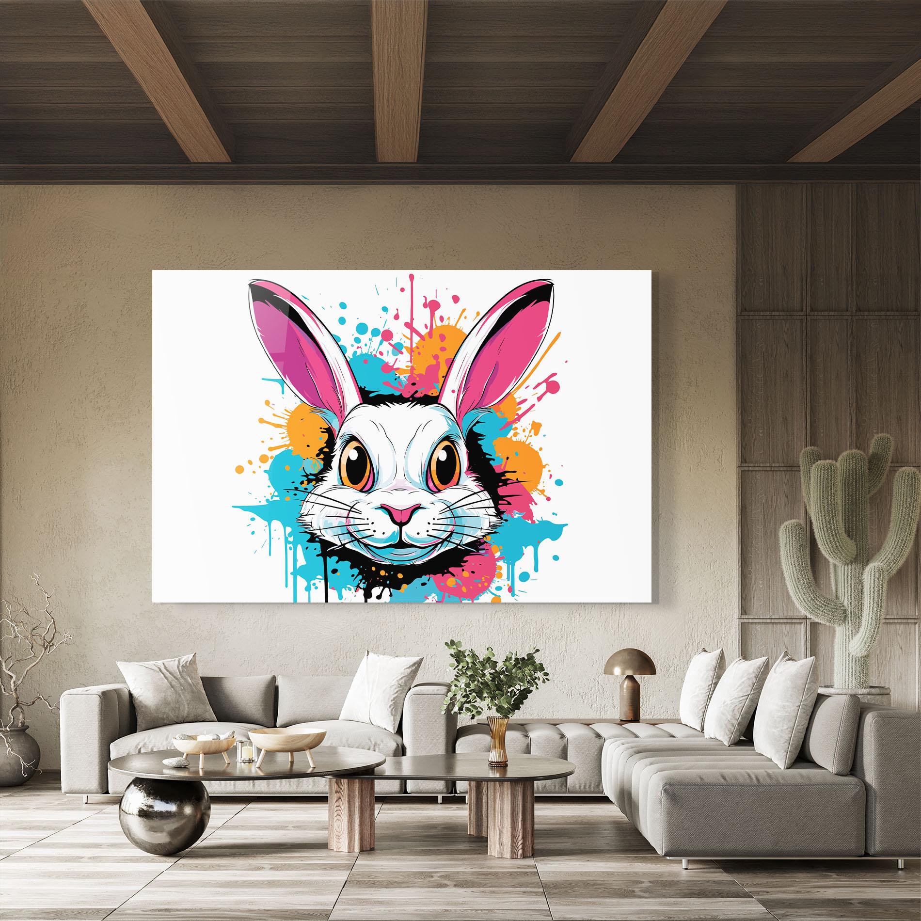 Glasbild Angry Bunny mockup 8