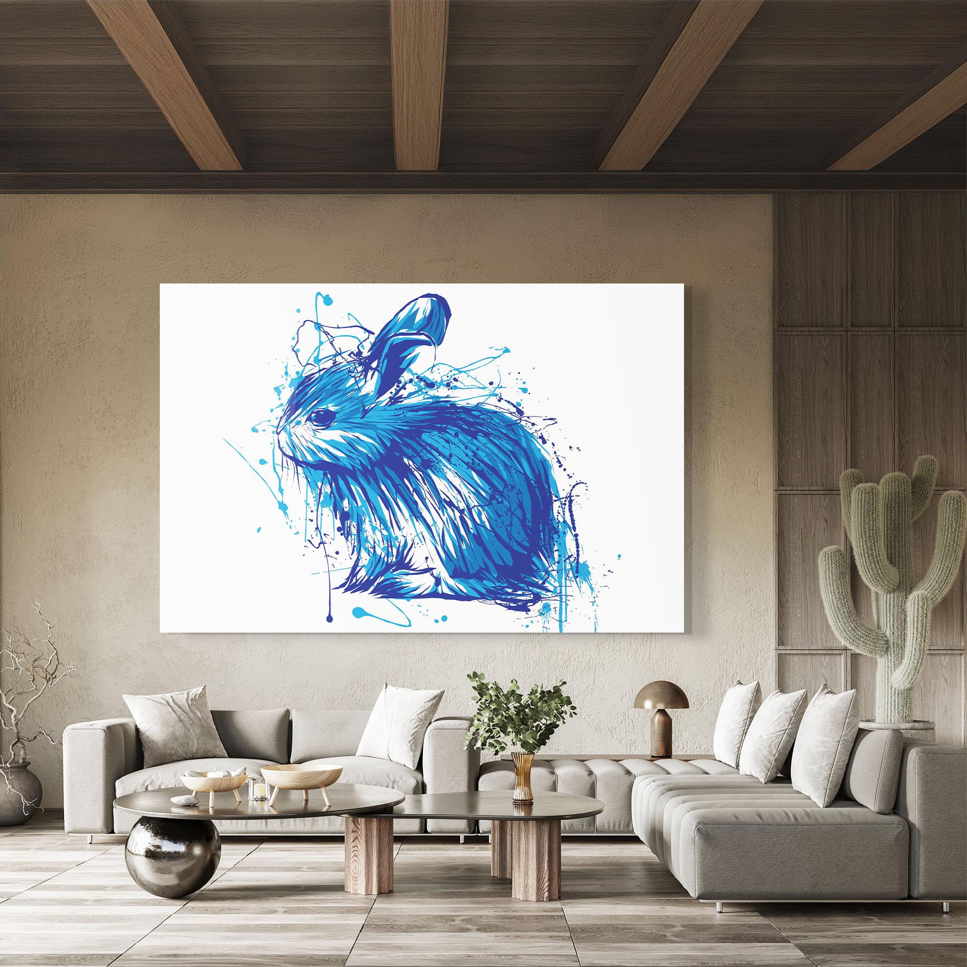 Glasbild Blue Bunny mockup 8