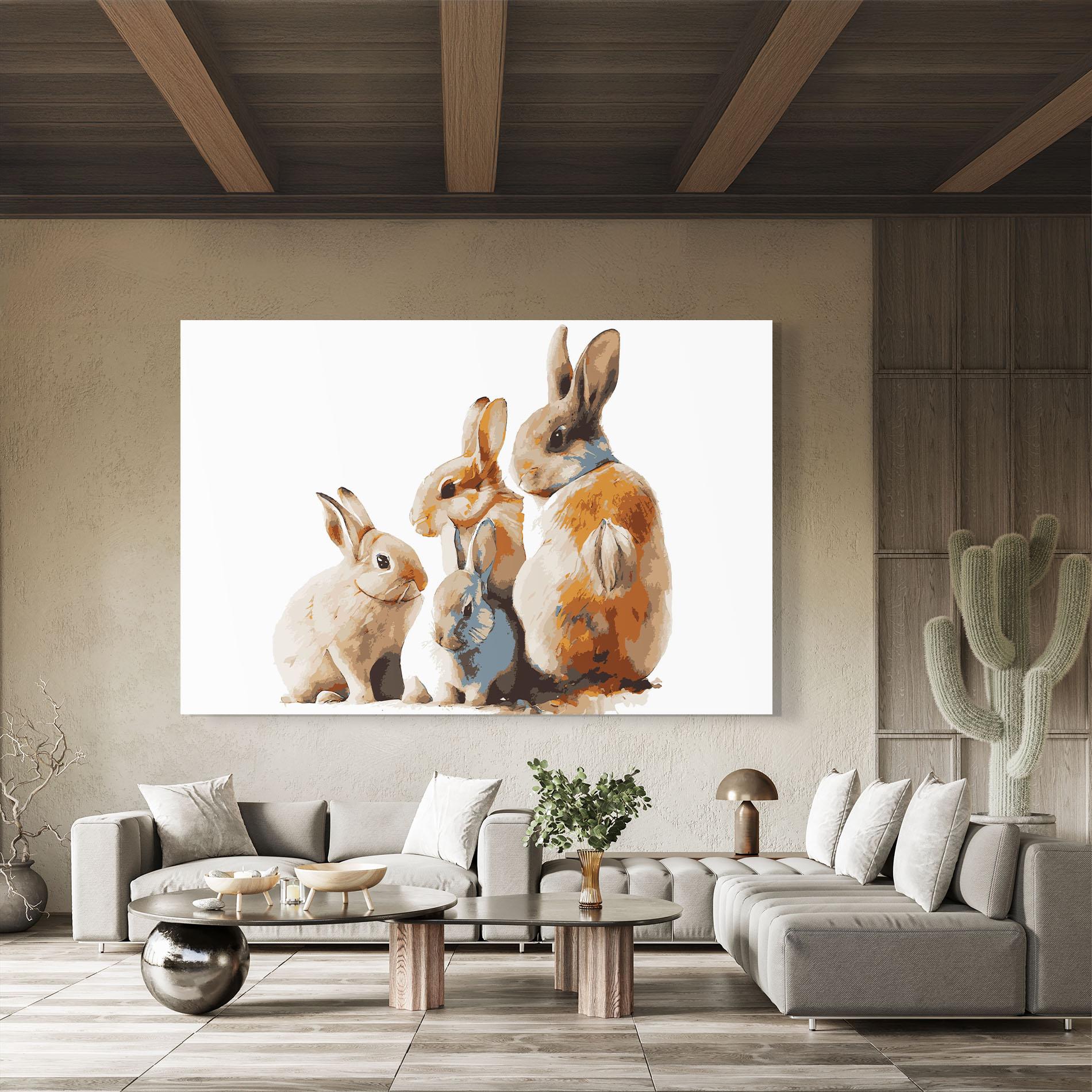 Glasbild Bunny Family mockup 8