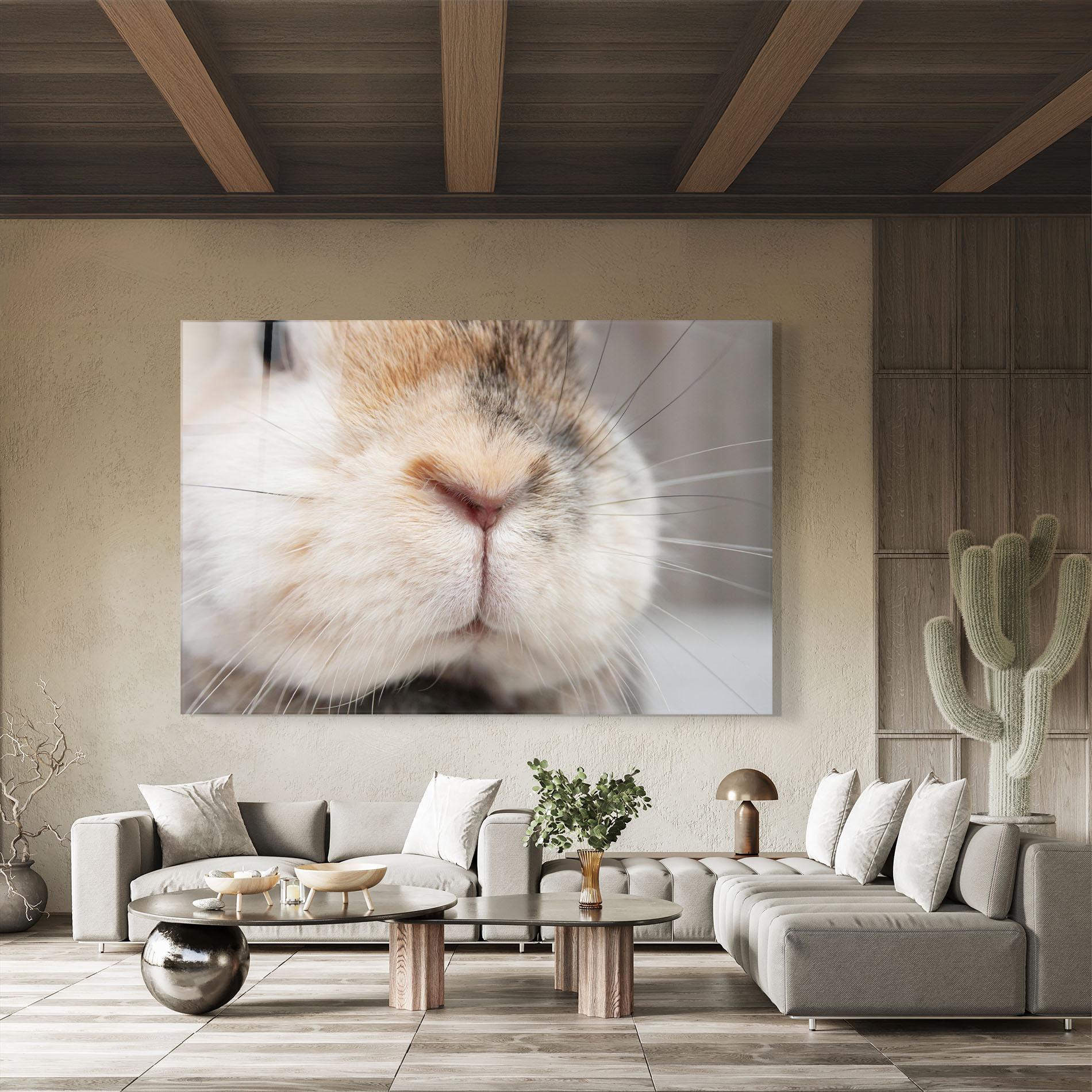 Glasbild Close Up Bunny mockup 8