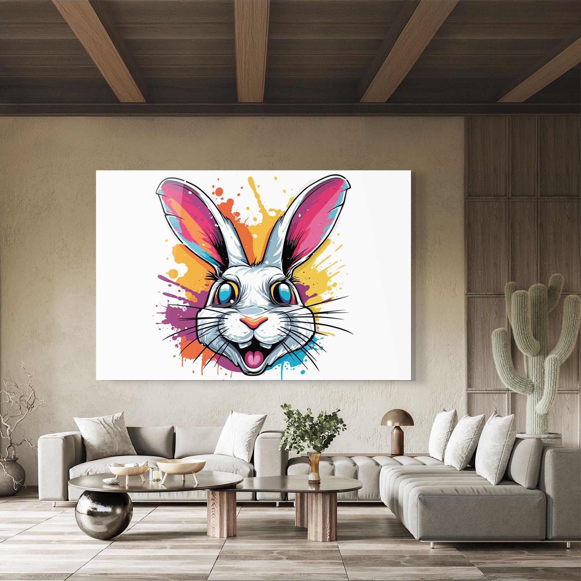Glasbild Crazy Bunny mockup 8