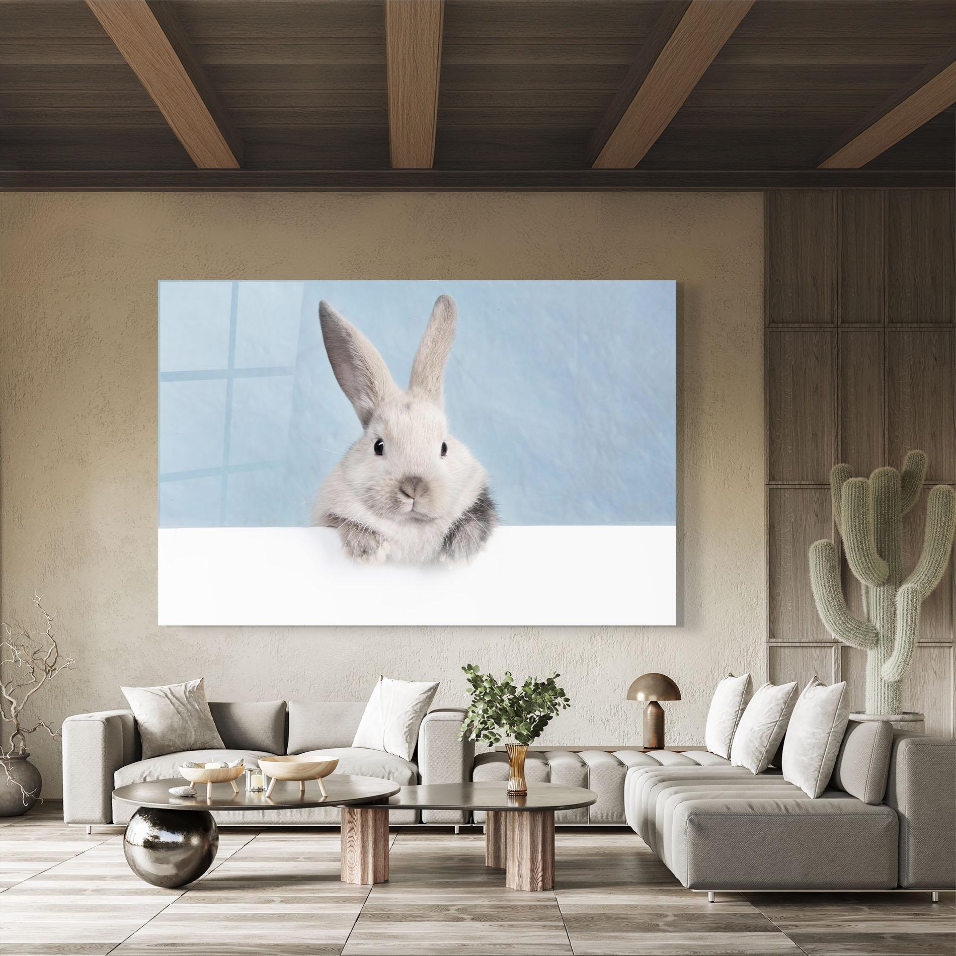 Glasbild Cream Bunny mockup 8