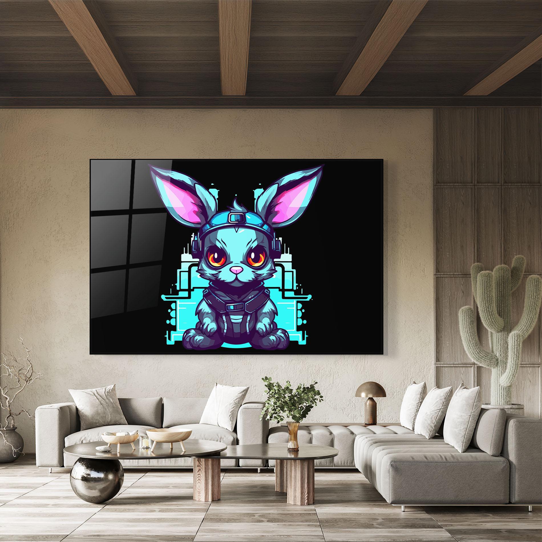 Glasbild Cyberpunk Rabbit mockup 8