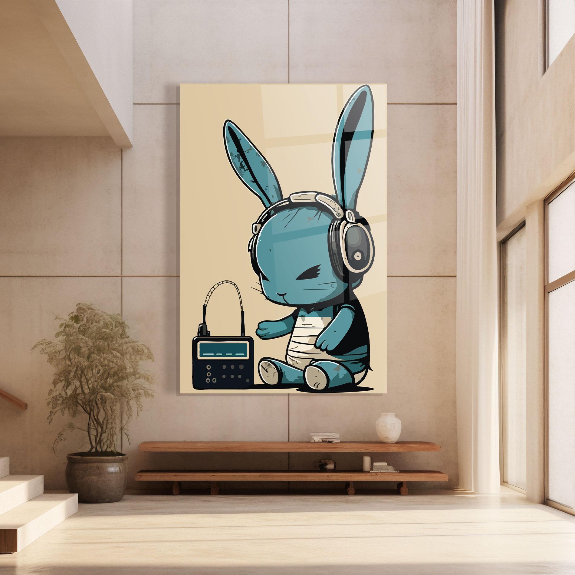 Glasbild Blue Baby Bunny mockup 8