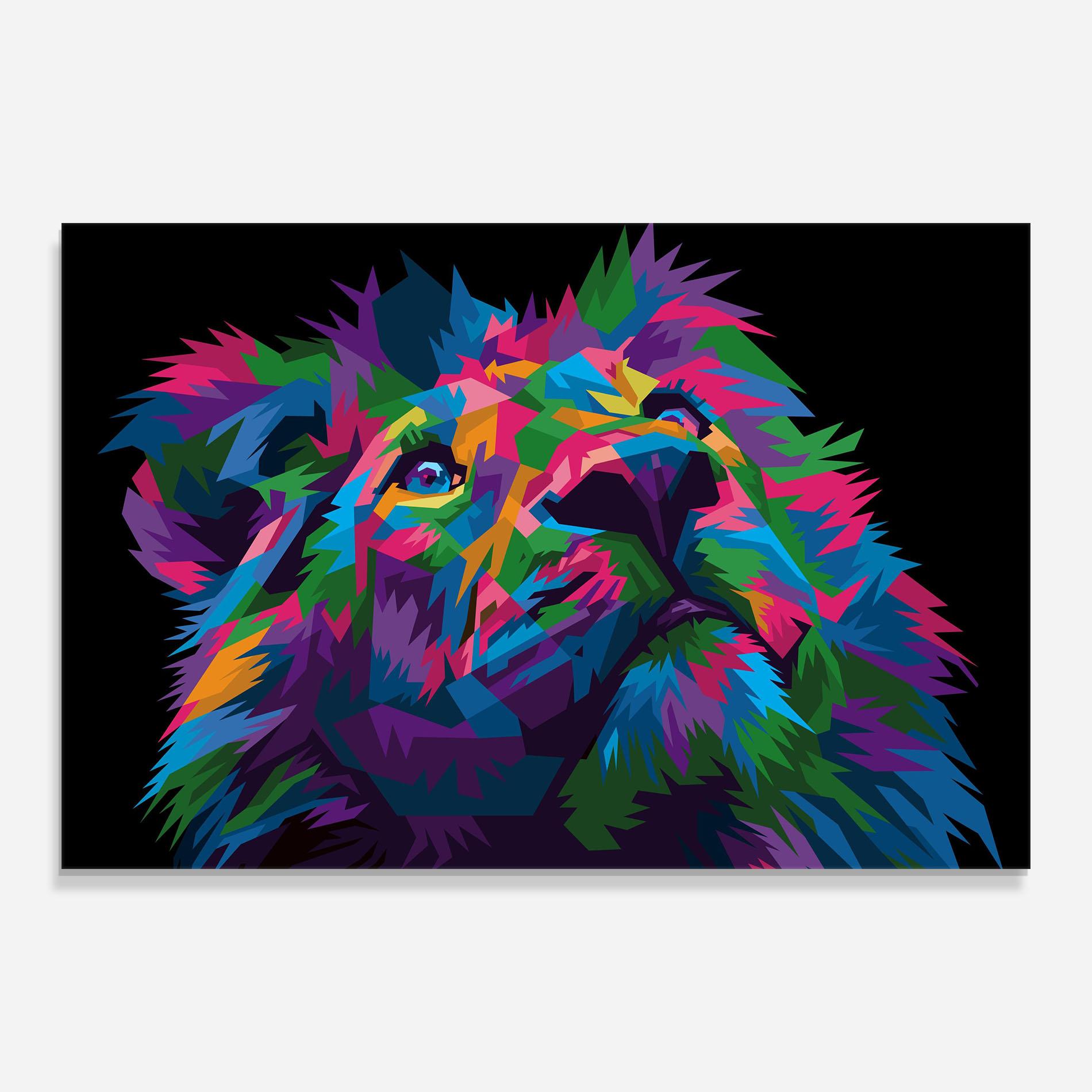 Glasbild Cute Color Lion mockup 0