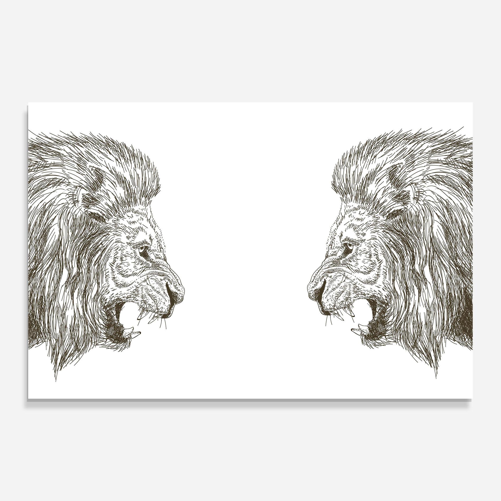 Glasbild Lion For Text mockup 0
