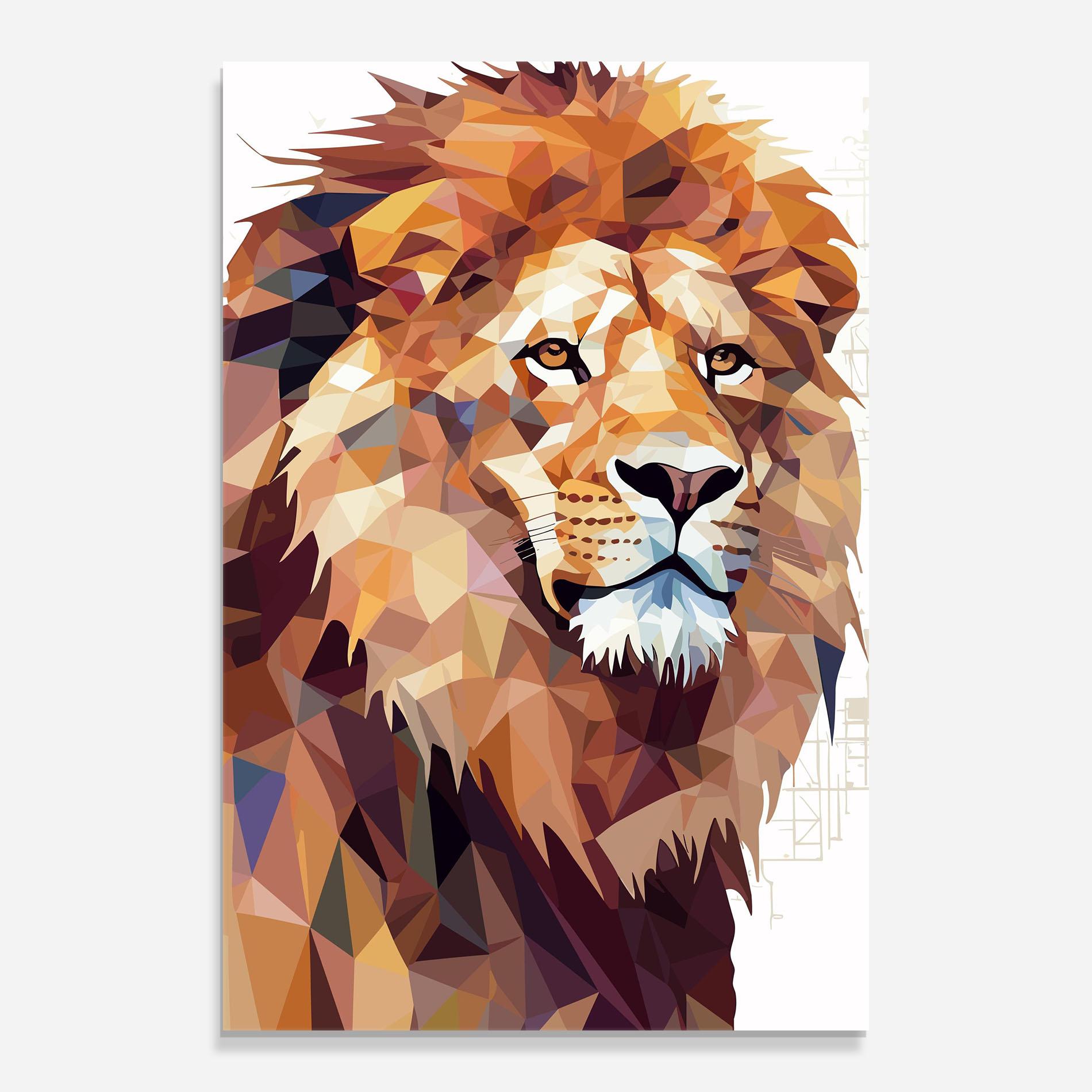 Glasbild Artistic Lion Head mockup 0