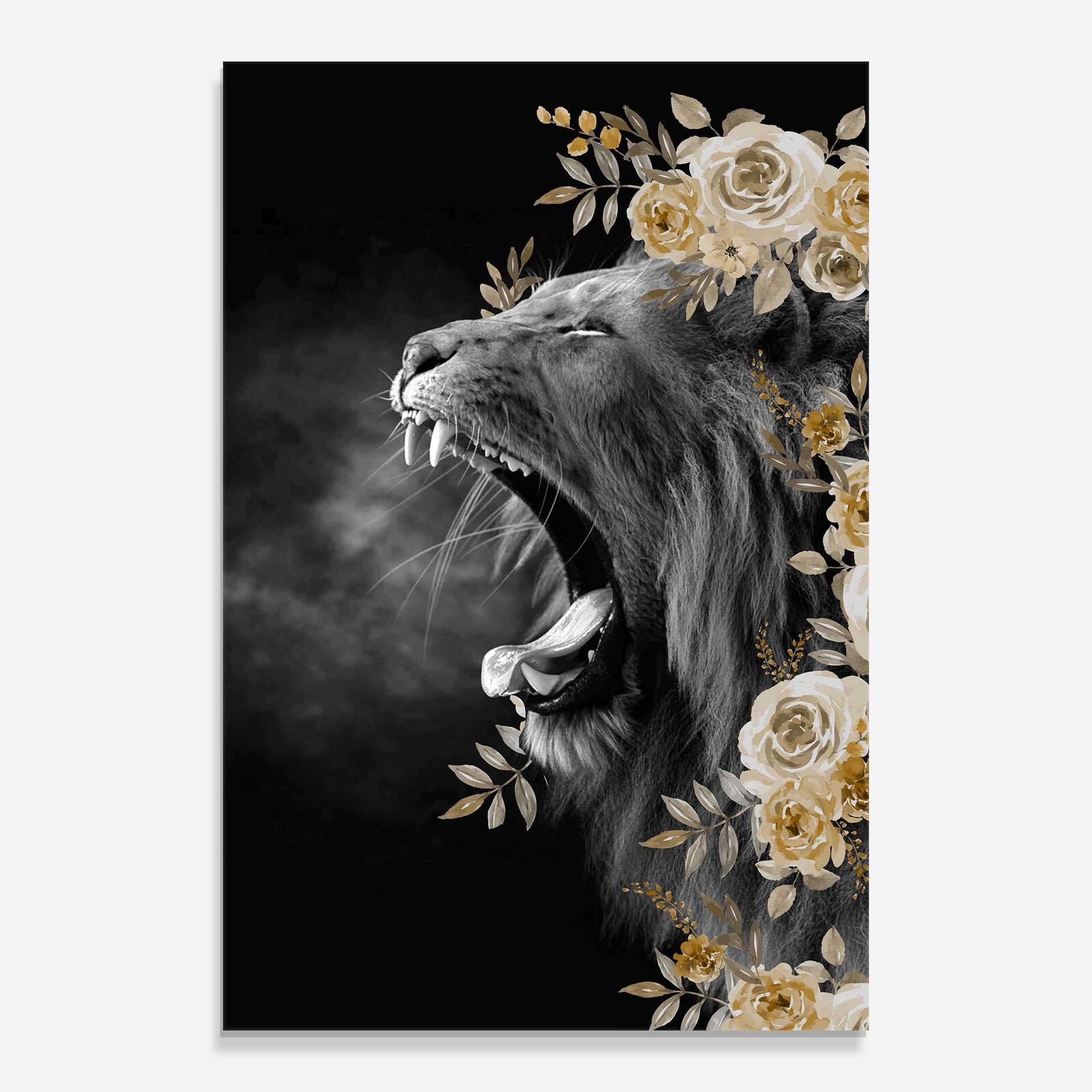 Glasbild Roaring Flowers mockup 0