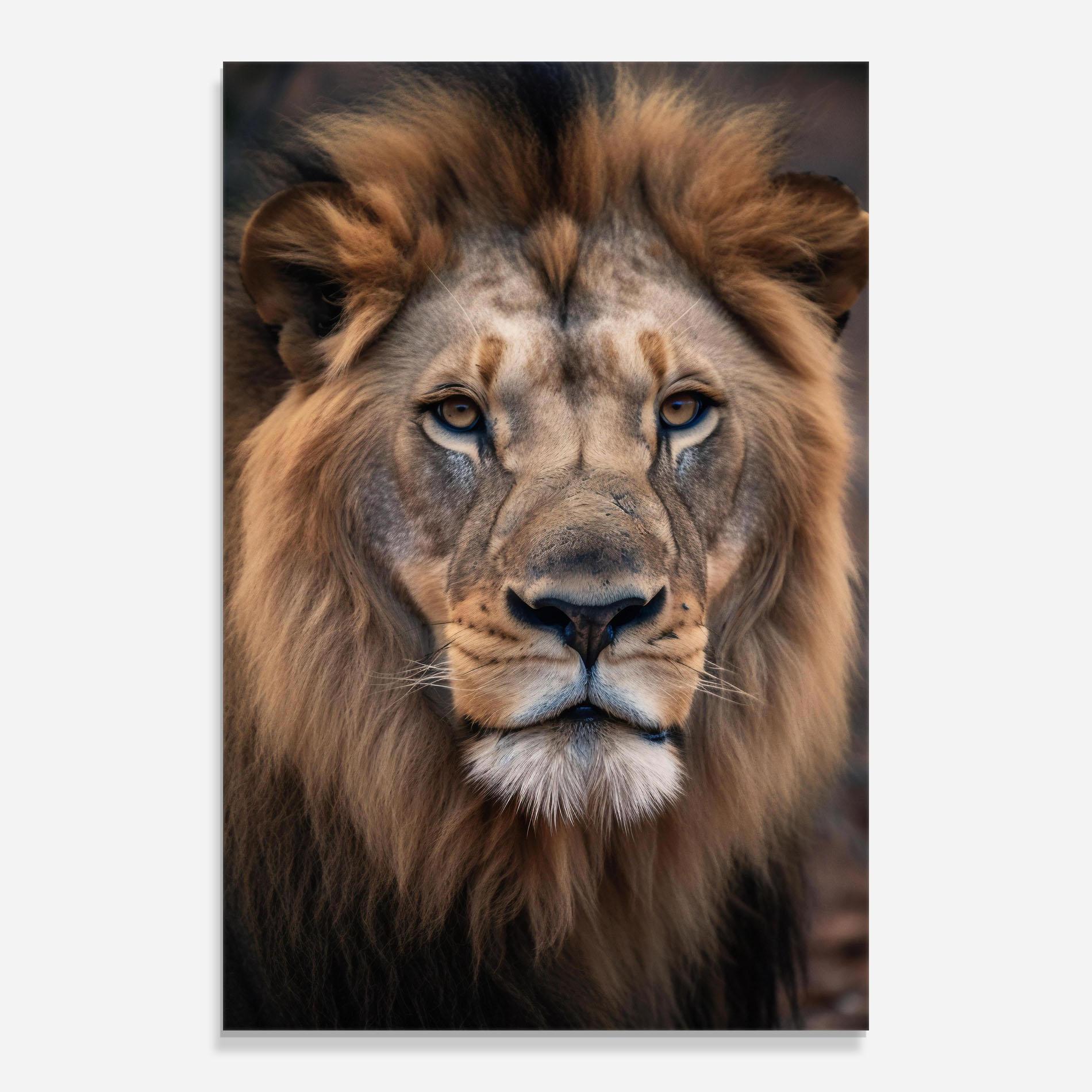 Glasbild Wild Lion View mockup 0