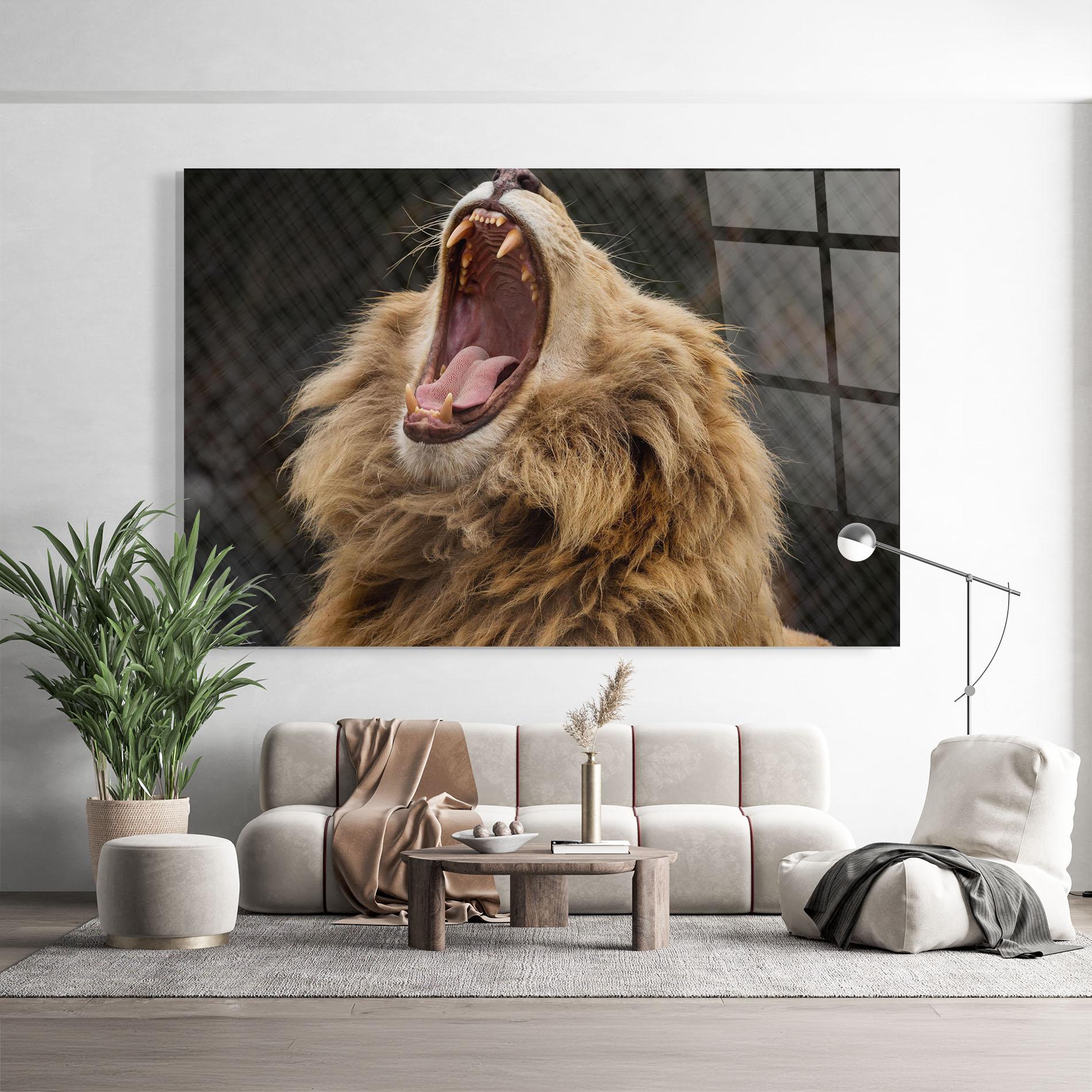 Glasbild Angry Lion mockup 9