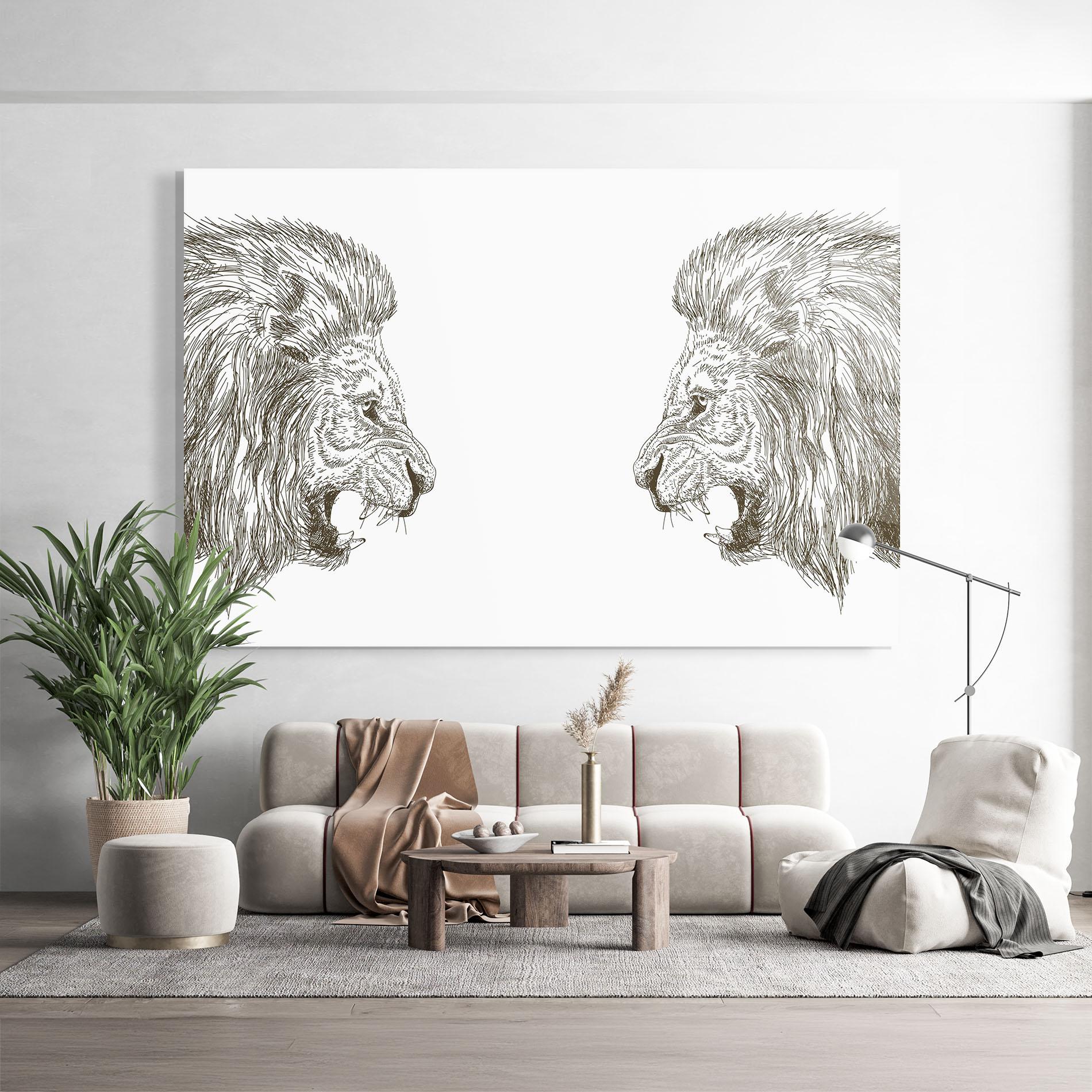 Glasbild Lion For Text mockup 9