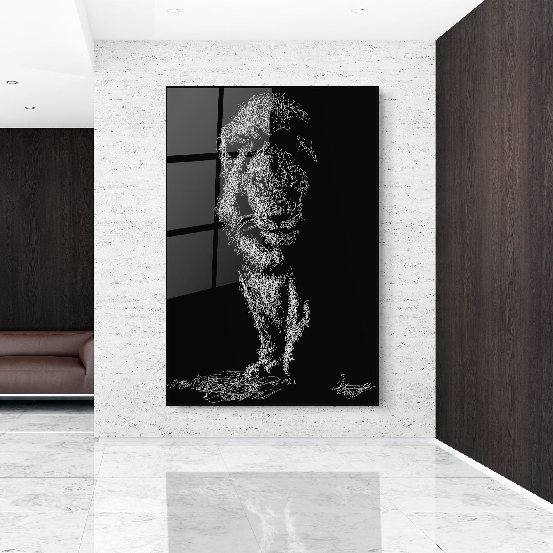 Glasbild Lion Signature mockup 9