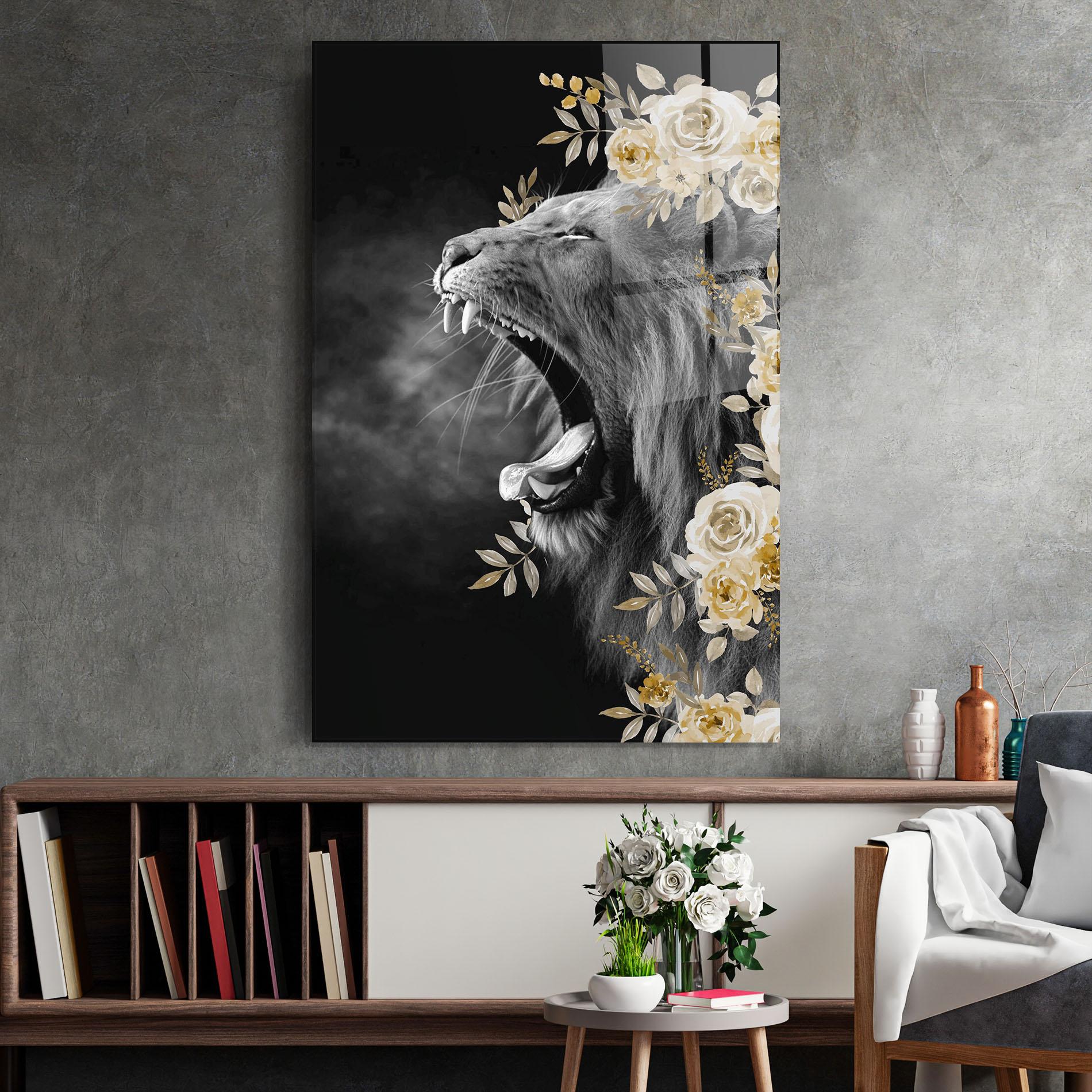 Glasbild Roaring Flowers mockup 2