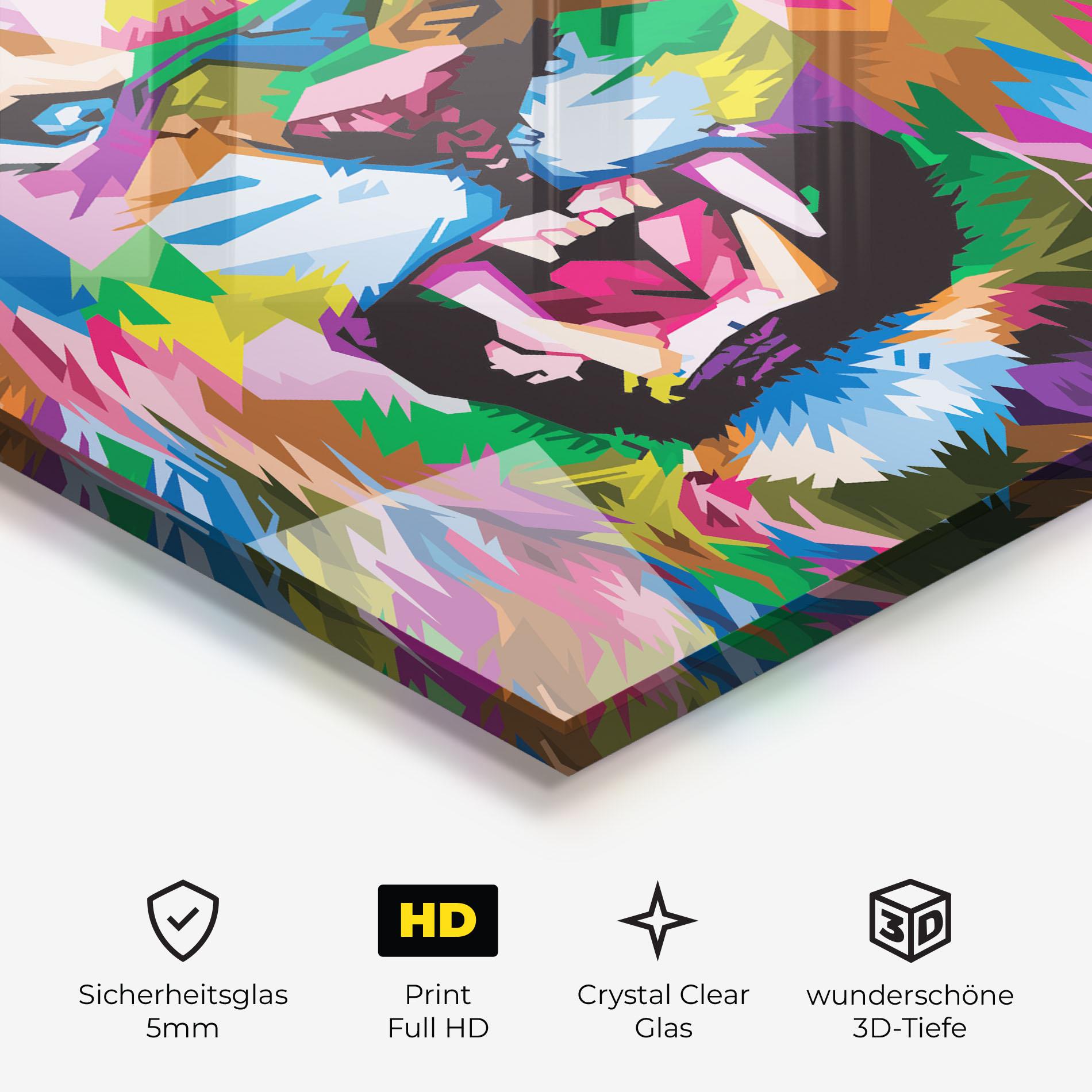 Glasbild Angry Lion Eyes mockup 3