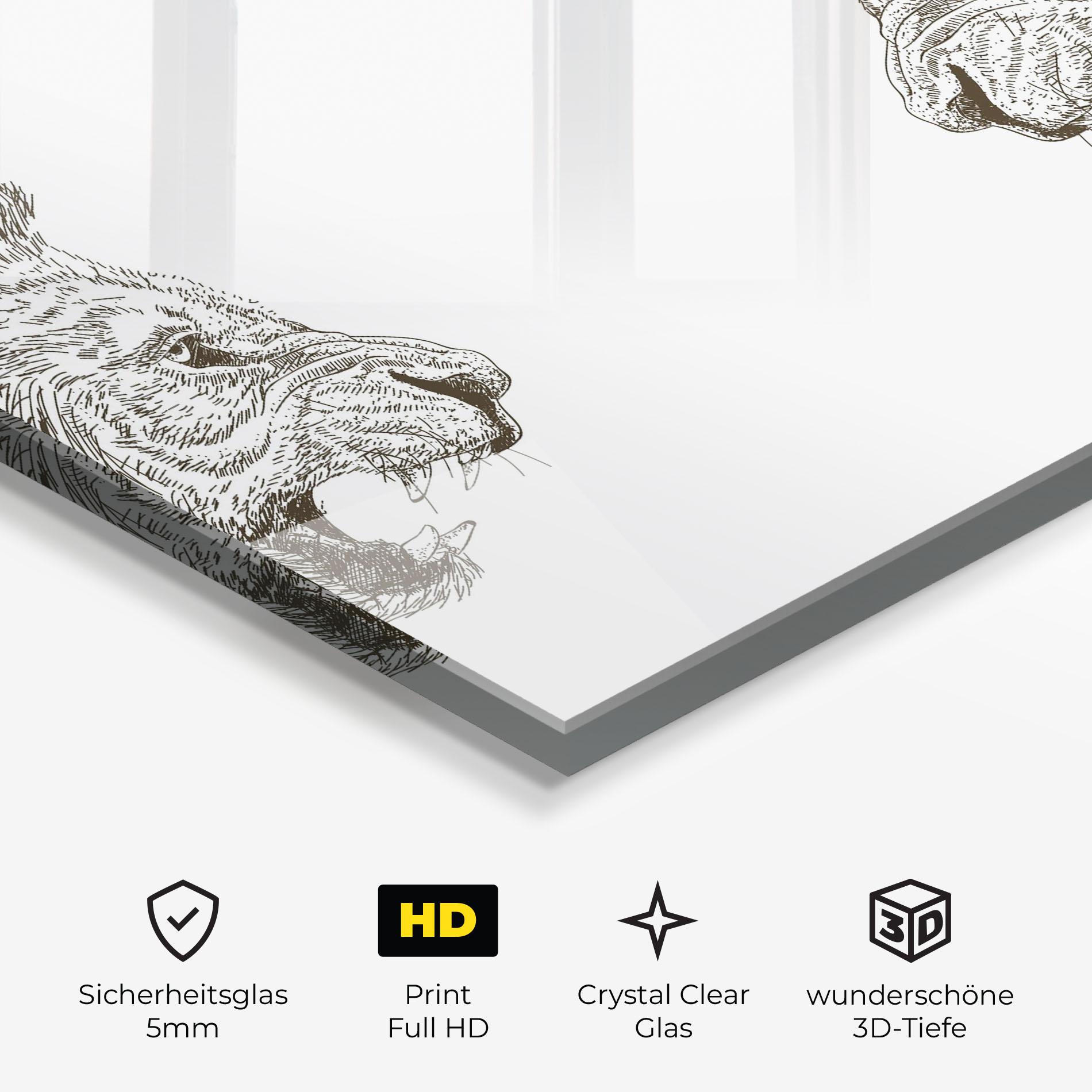 Glasbild Lion For Text mockup 3