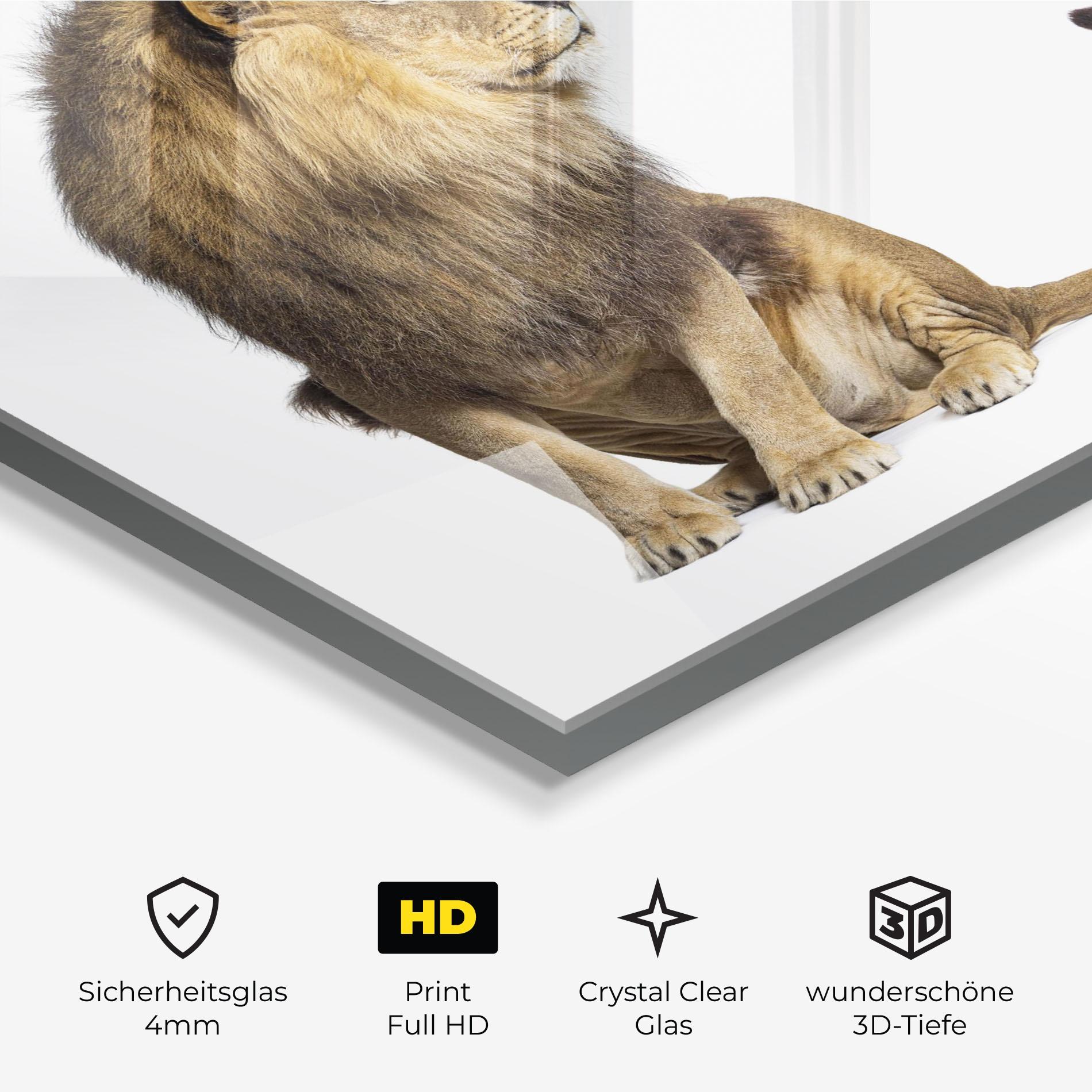 Glasbild Big Lion mockup 3