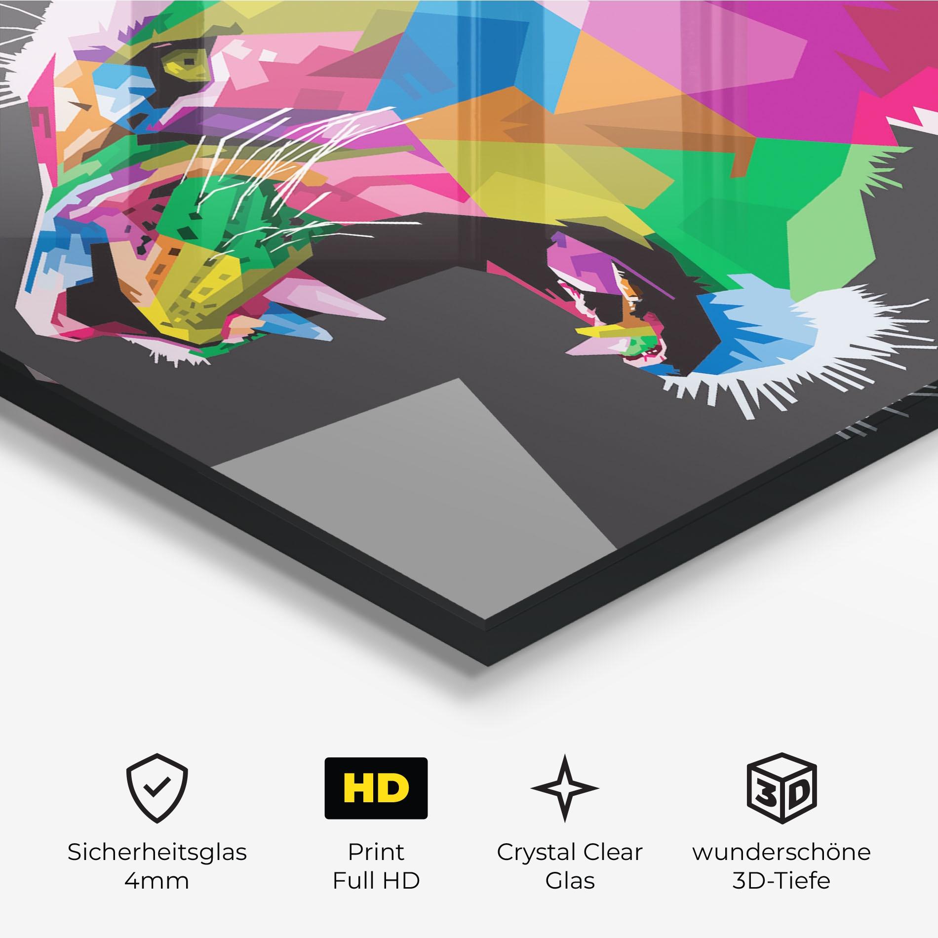 Glasbild Female Lion Head mockup 3