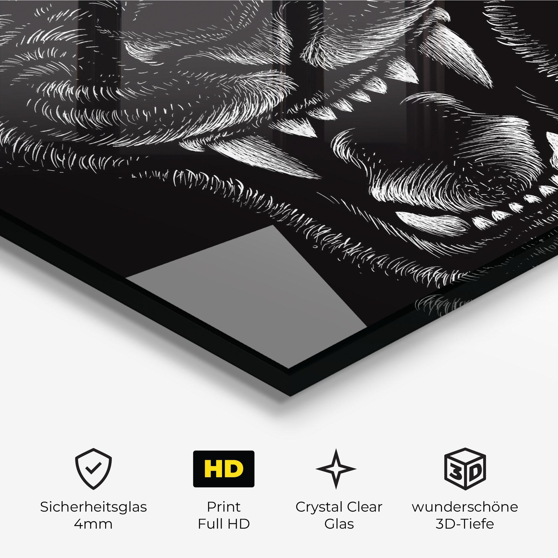 Glasbild Lion Bite mockup 3