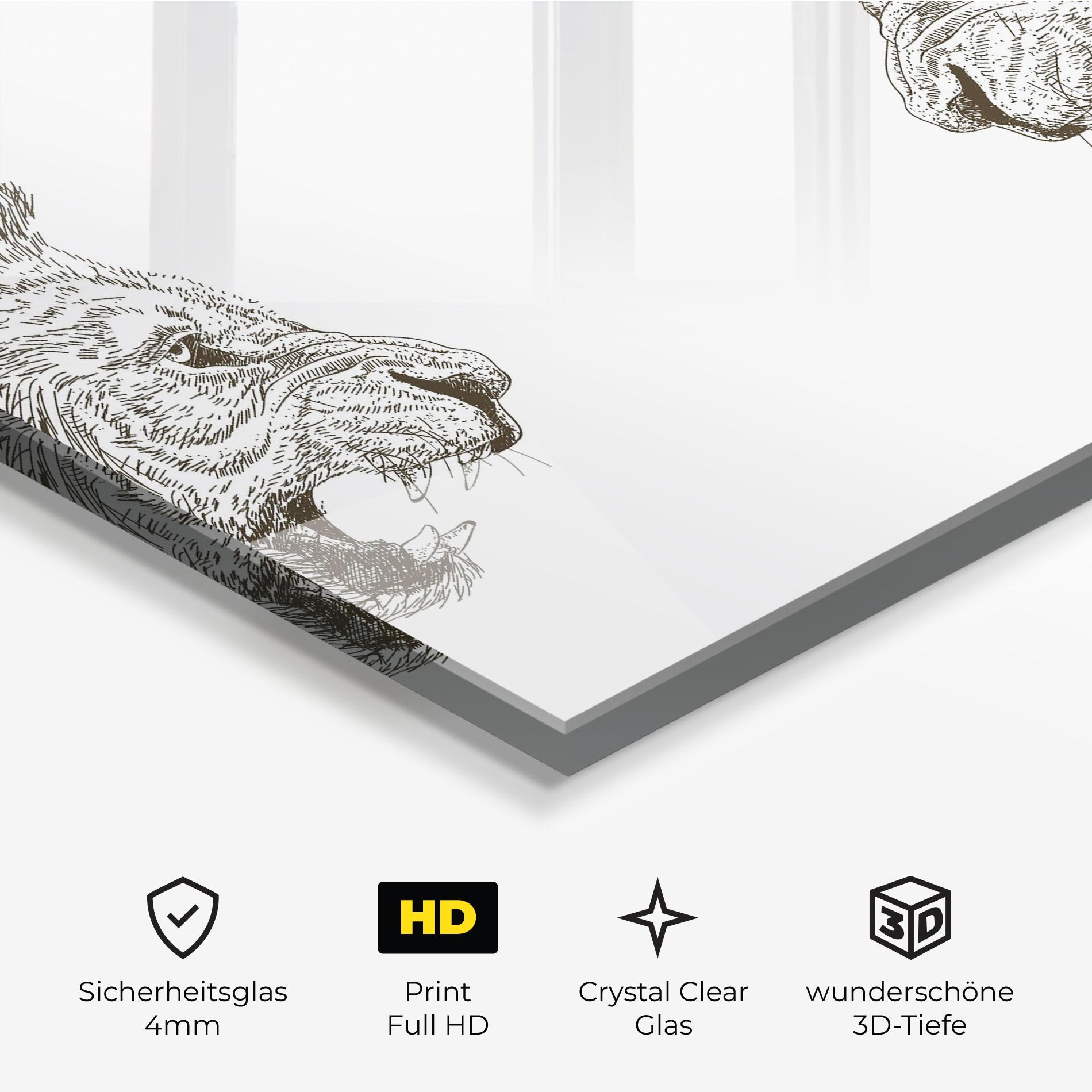 Glasbild Lion For Text mockup 3