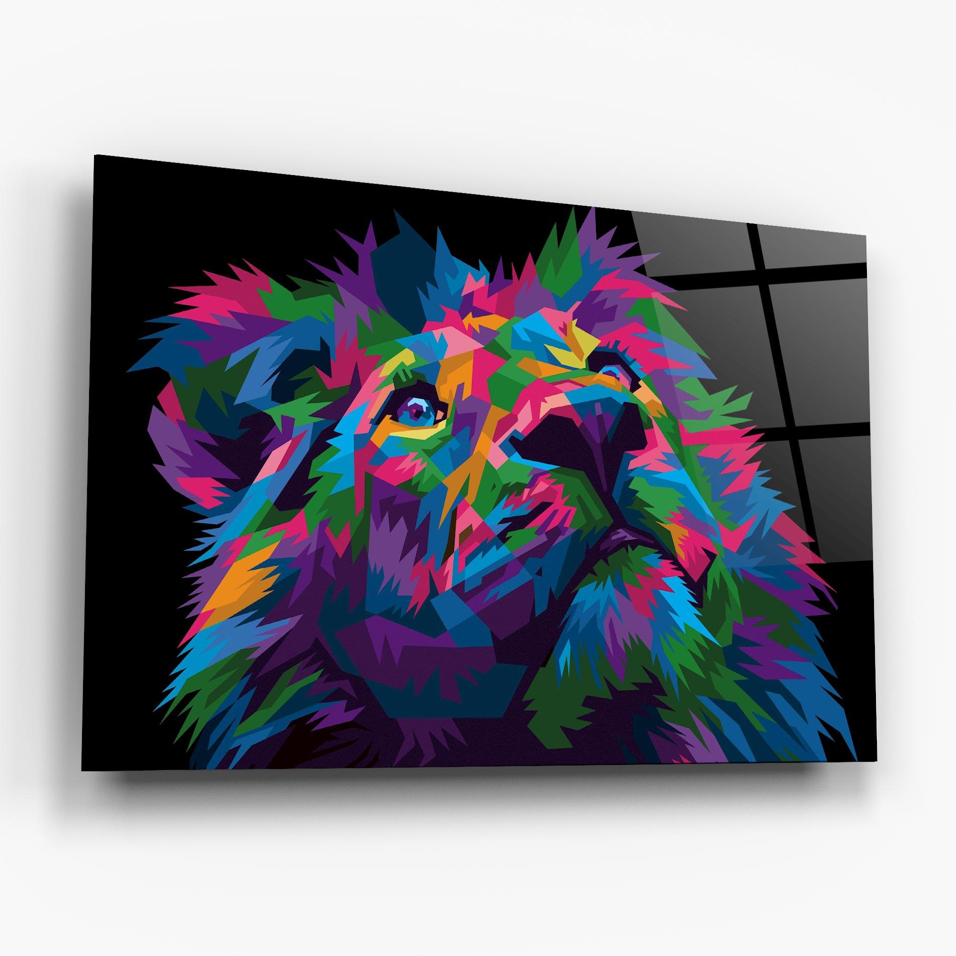 Glasbild Cute Color Lion mockup 6