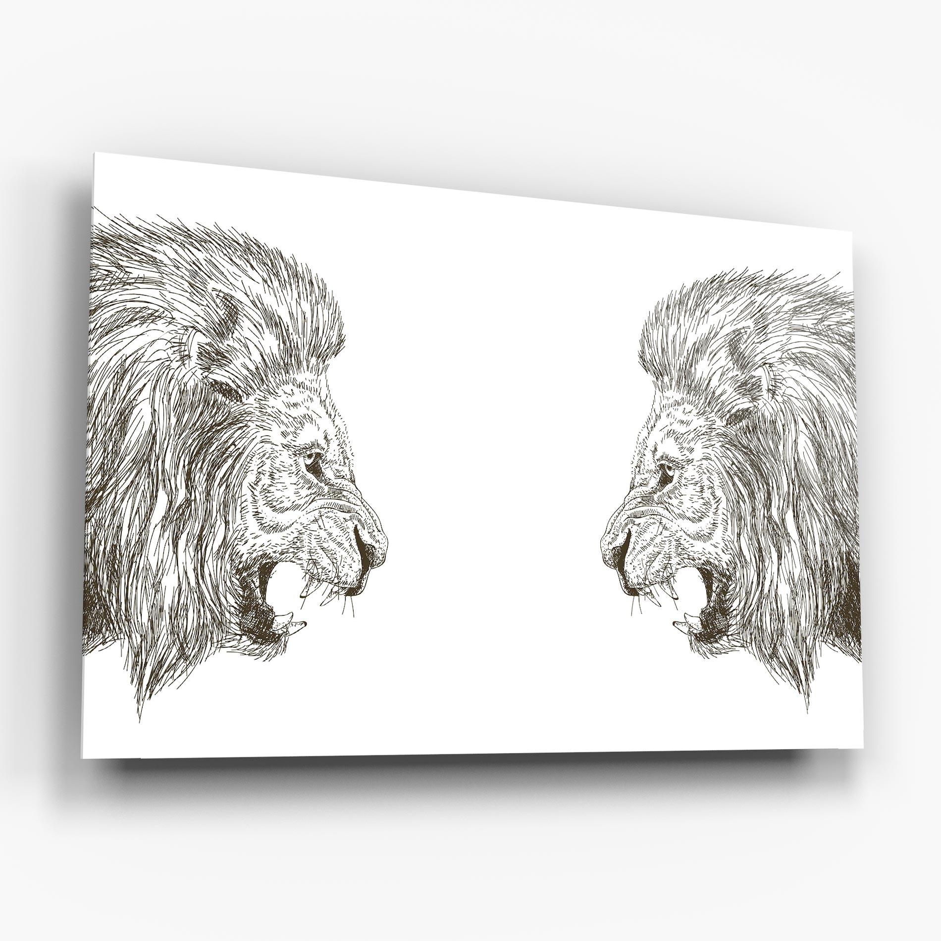 Glasbild Lion For Text mockup 6