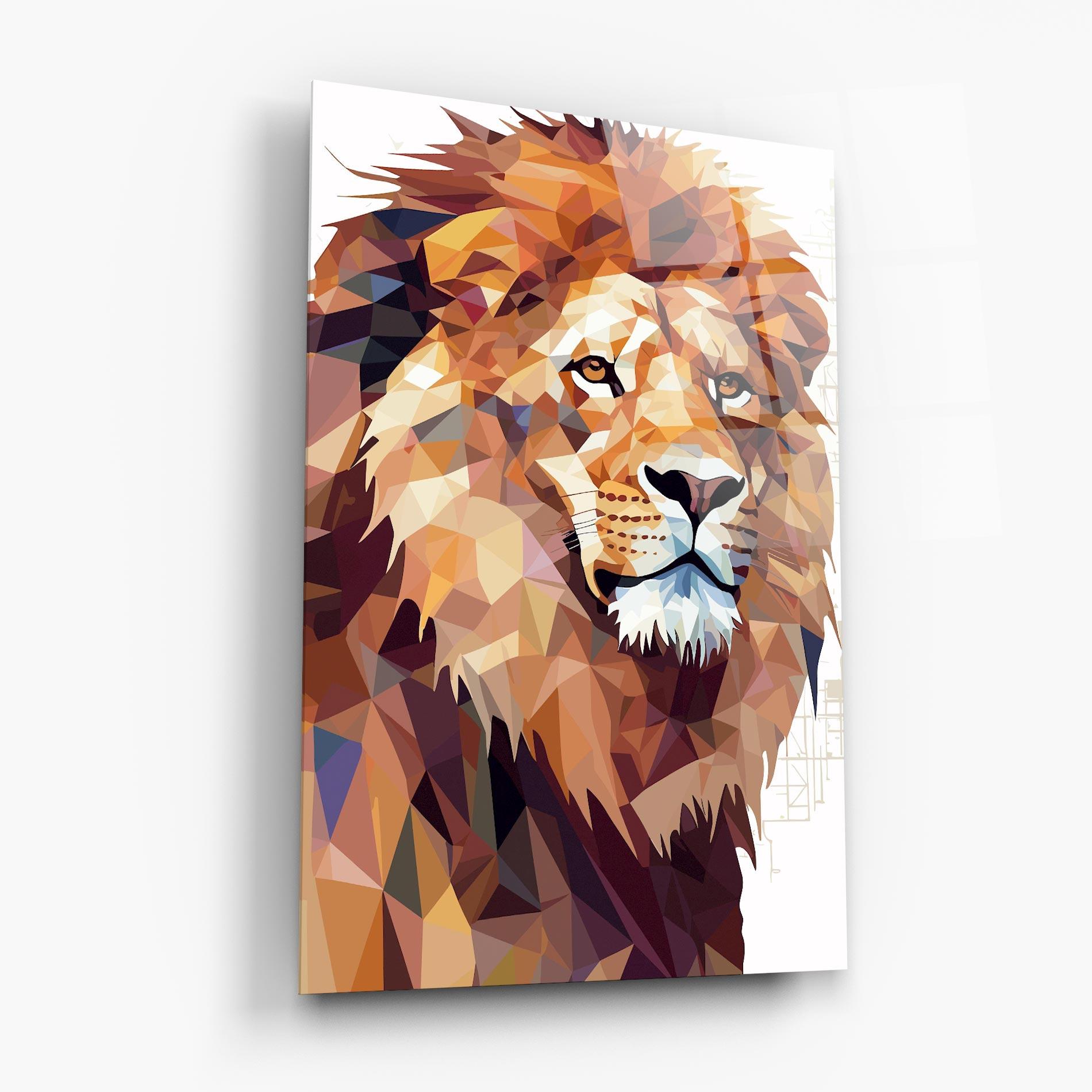 Glasbild Artistic Lion Head mockup 6