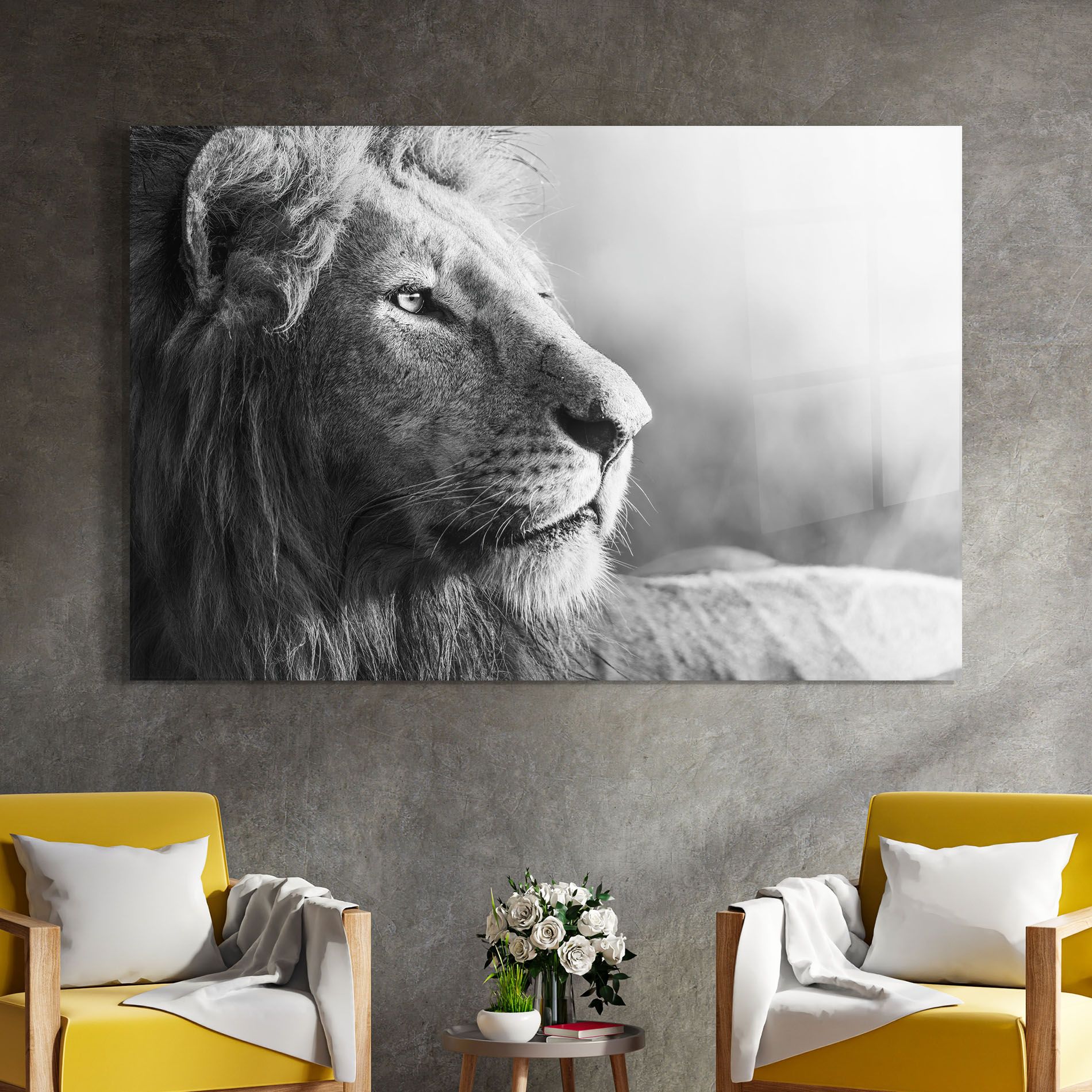 Grey Lion Head mockup 4