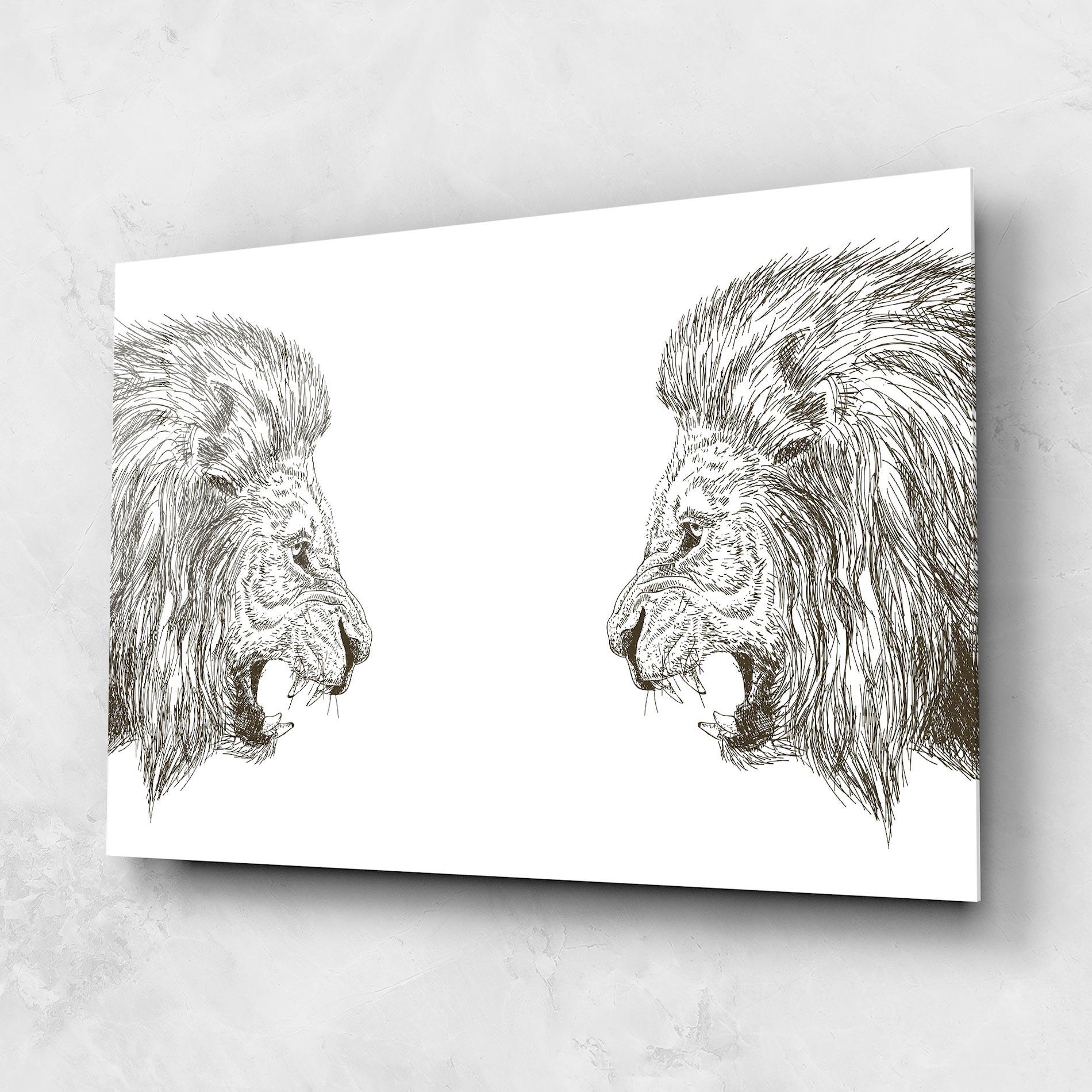 Glasbild Lion For Text mockup 1