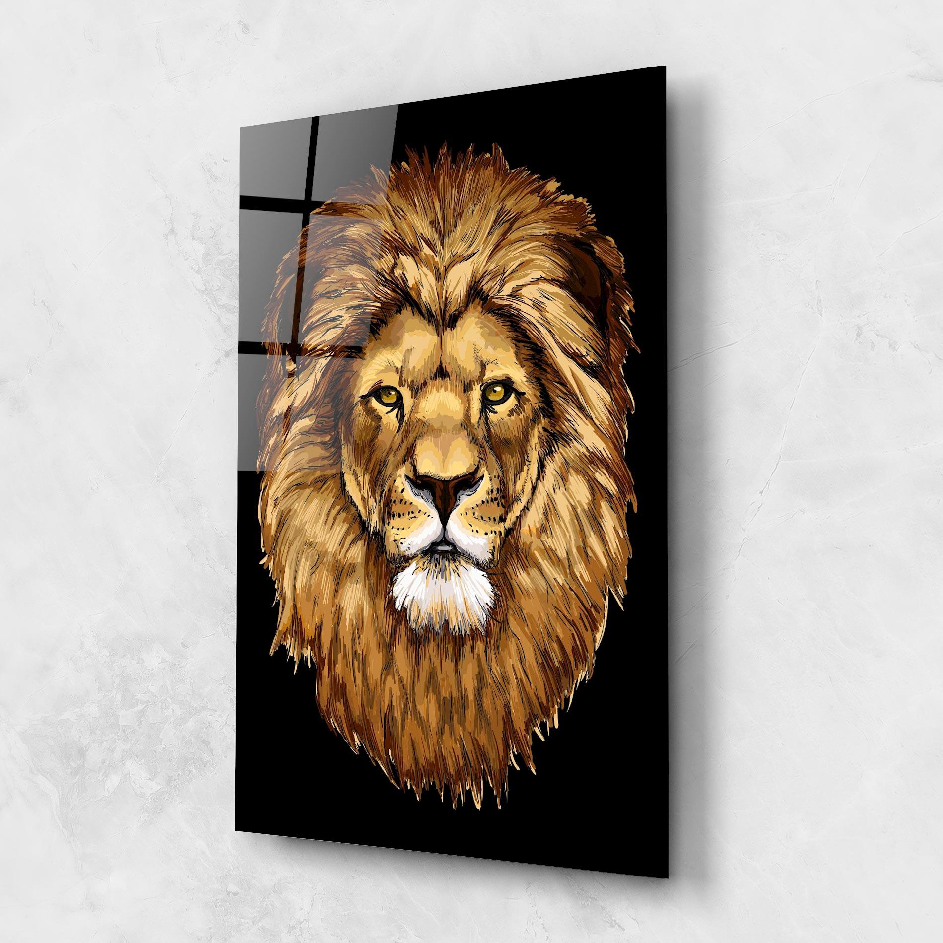 Glasbild Lion Head mockup 1