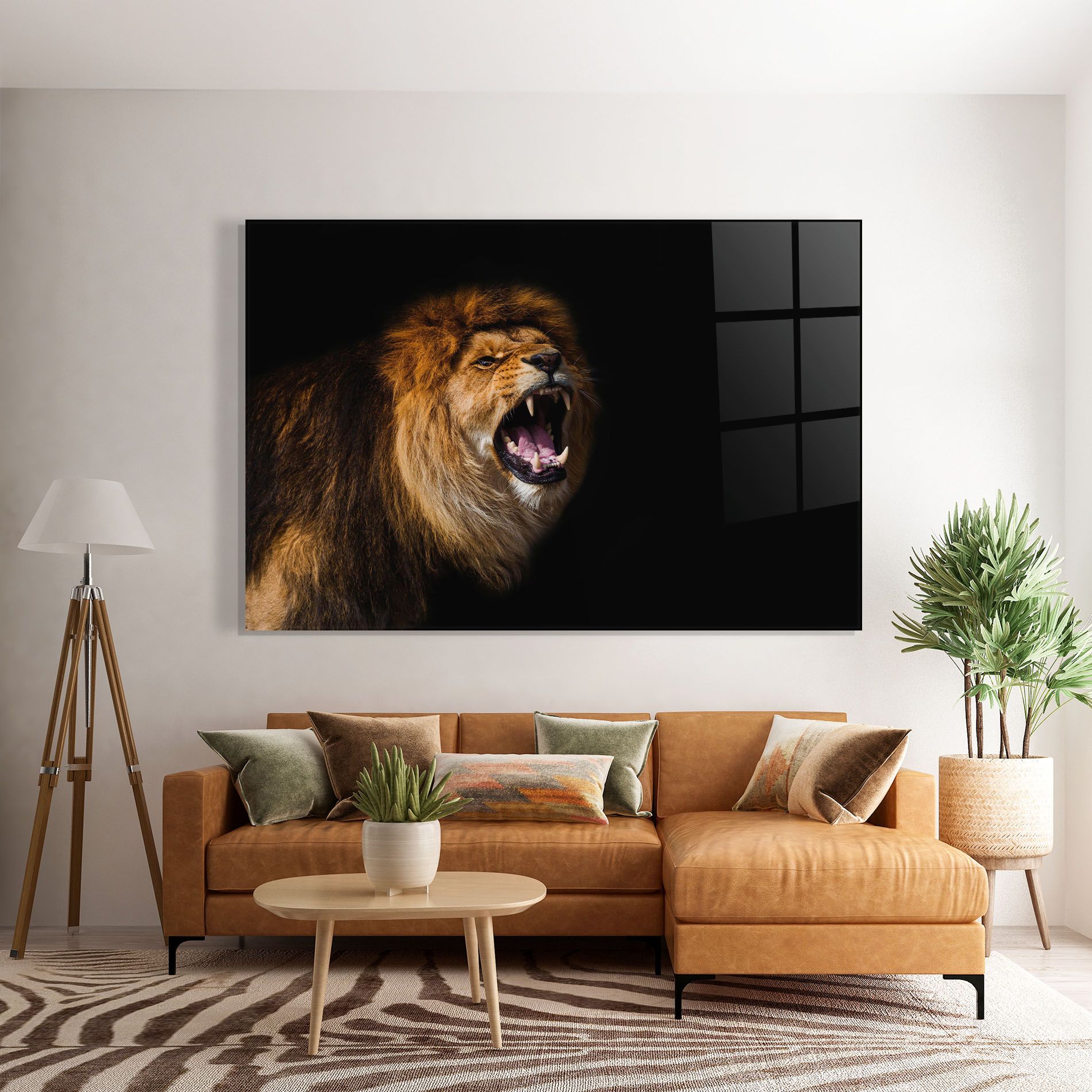 Beautiful Lion Portrait mockup 7