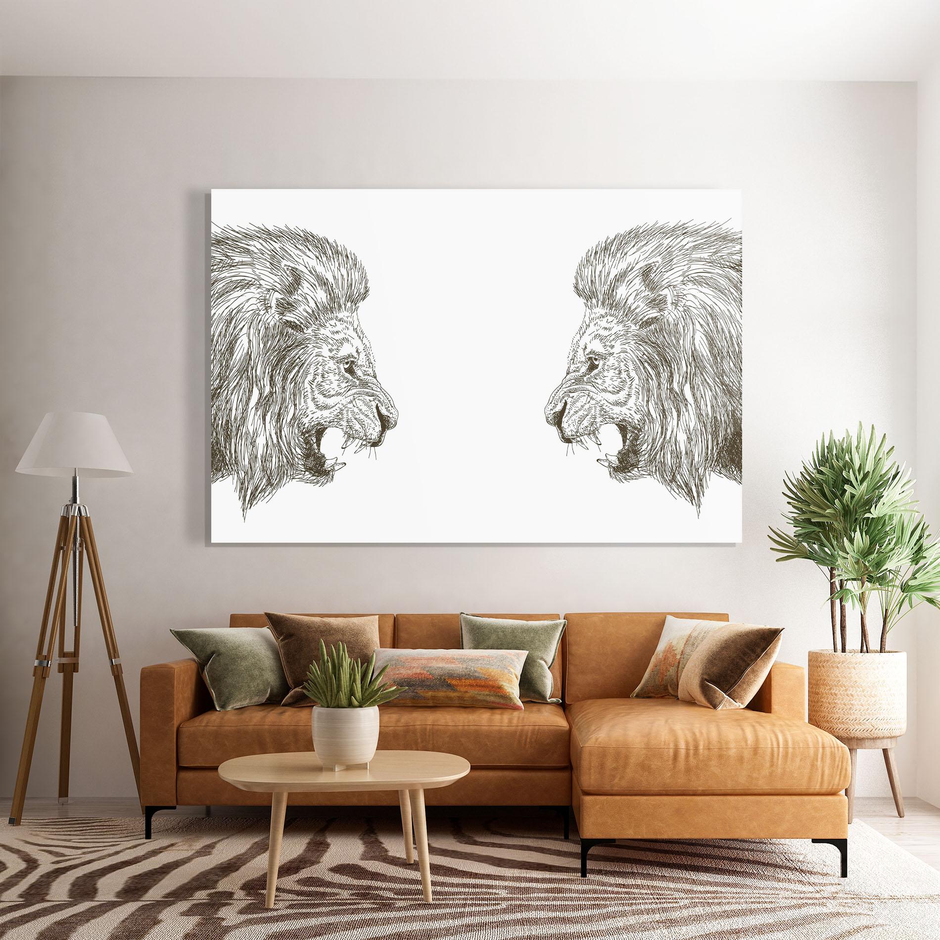 Glasbild Lion For Text mockup 7