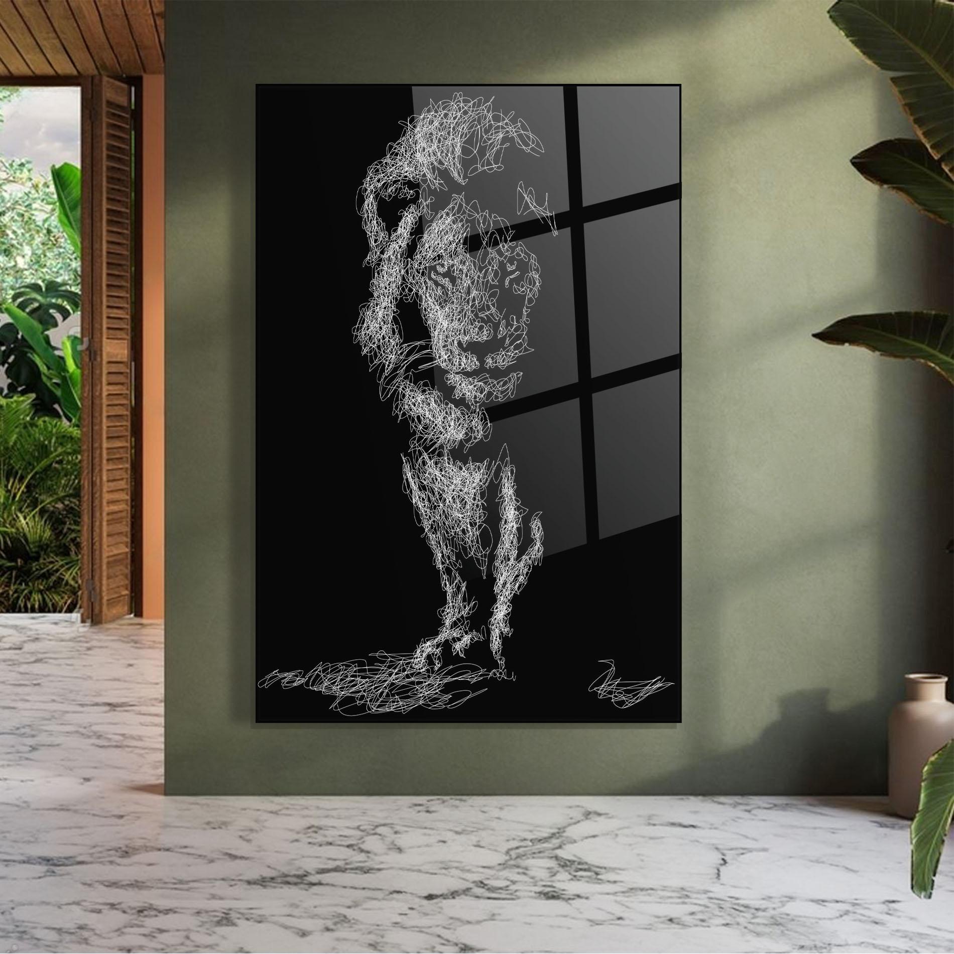 Glasbild Lion Signature mockup 7