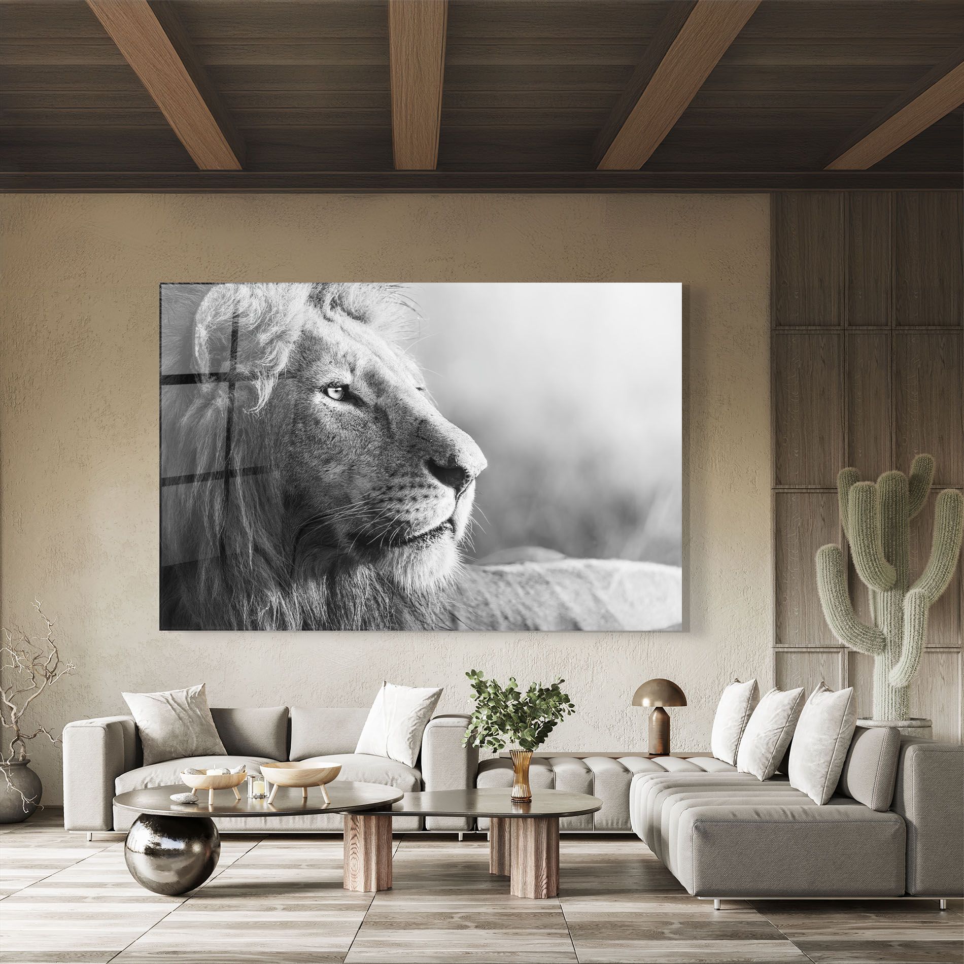 Grey Lion Head mockup 8