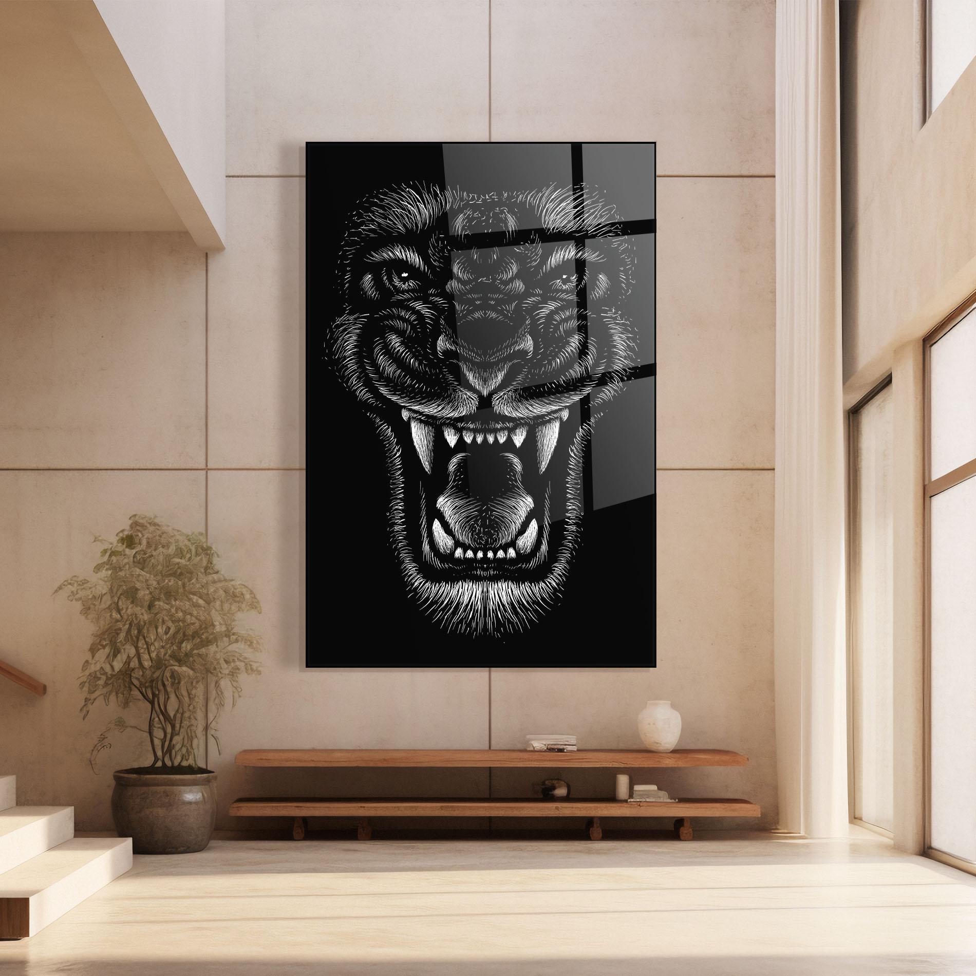 Glasbild Lion Bite mockup 8