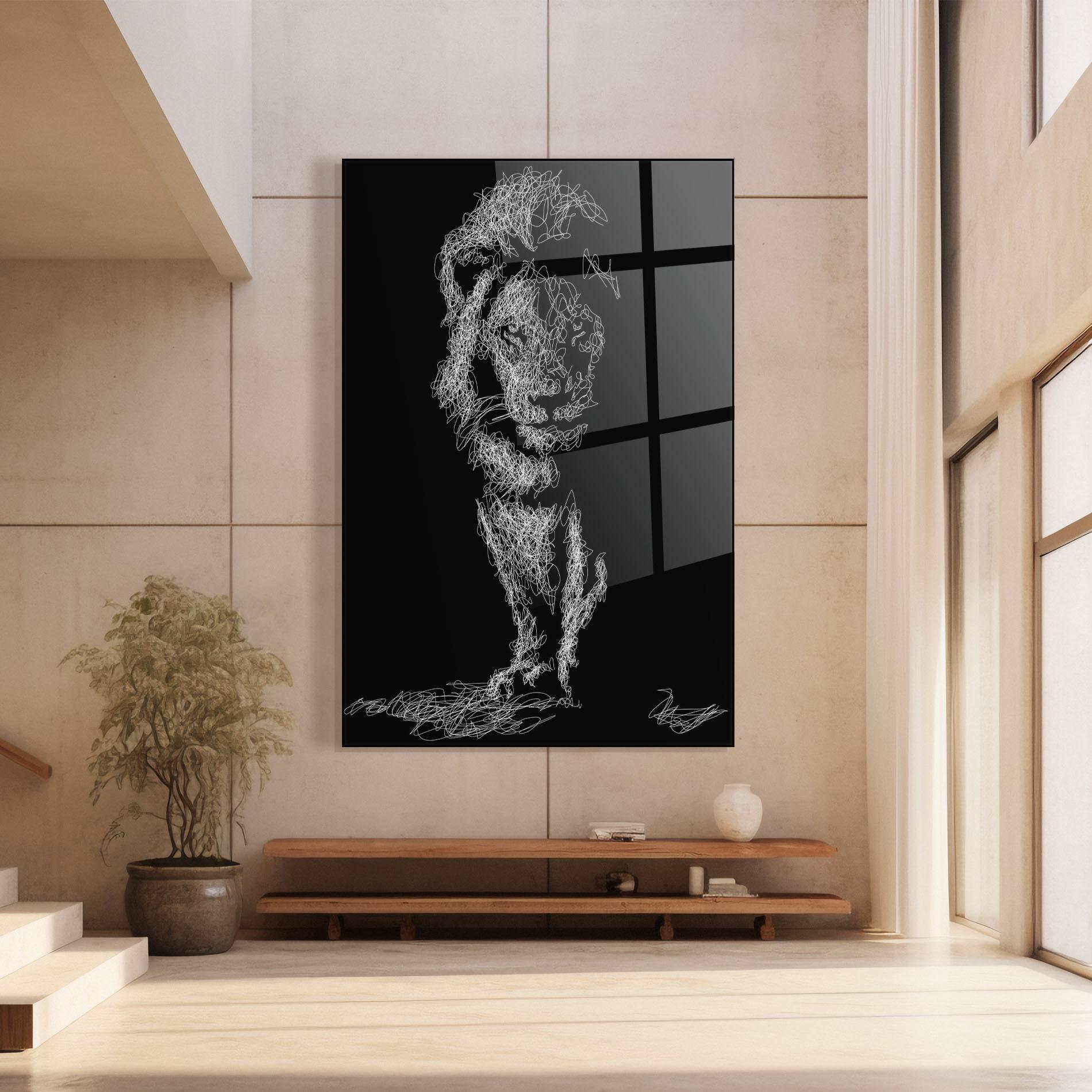 Glasbild Lion Signature mockup 8