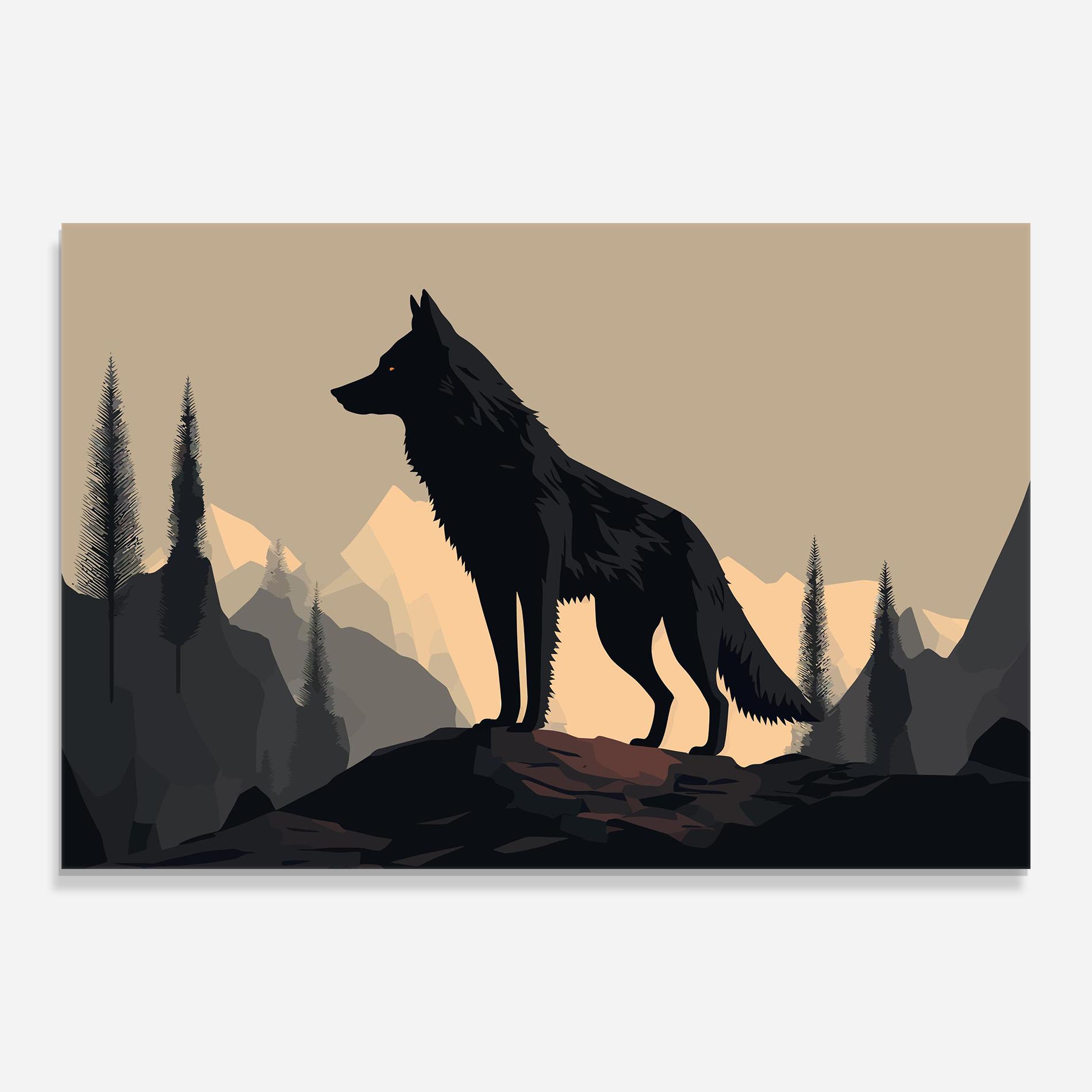 Glasbild Black Wolf mockup 0
