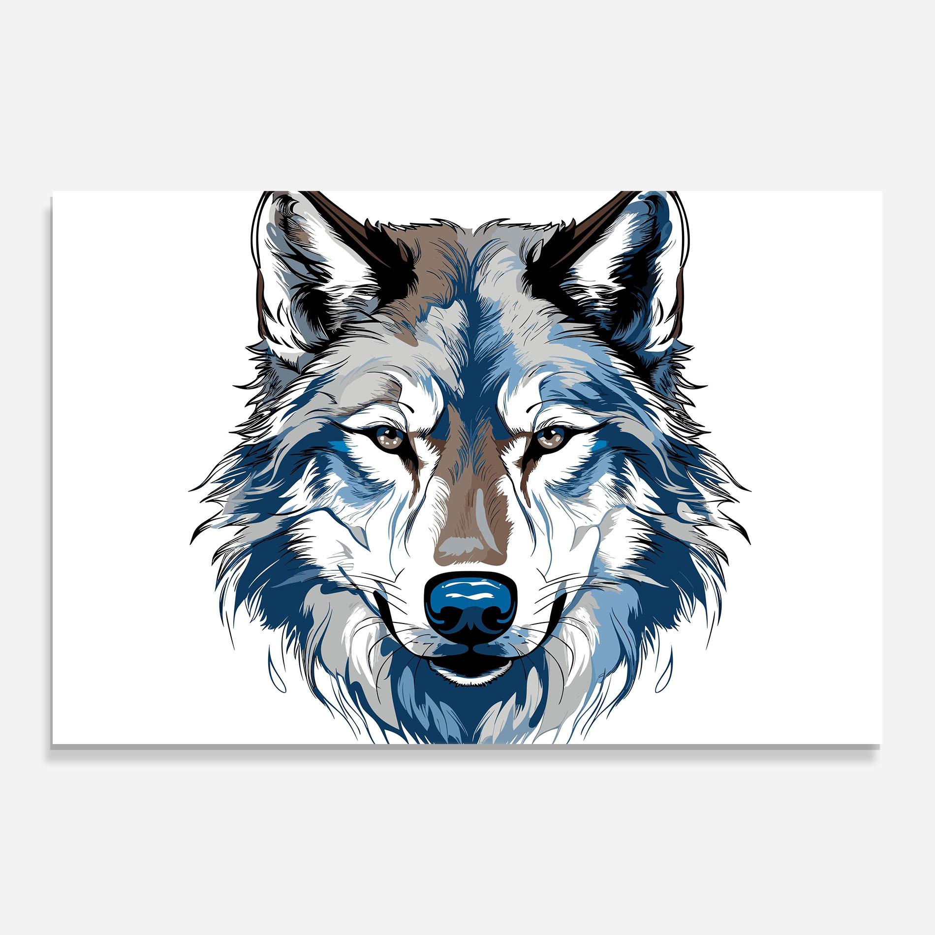 Glasbild Blue Wolf Head mockup 0