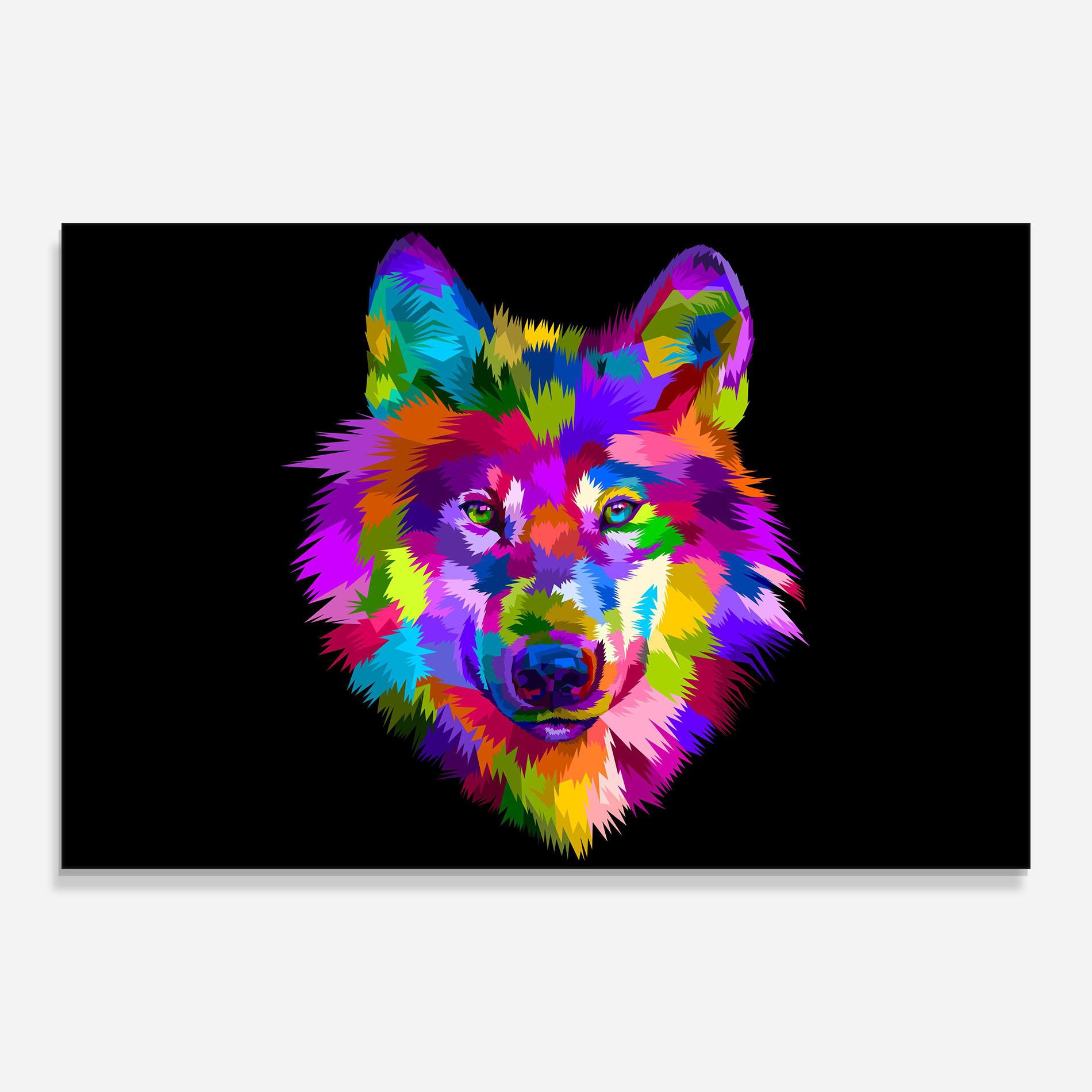 Glasbild Color Mix Wolf mockup 0