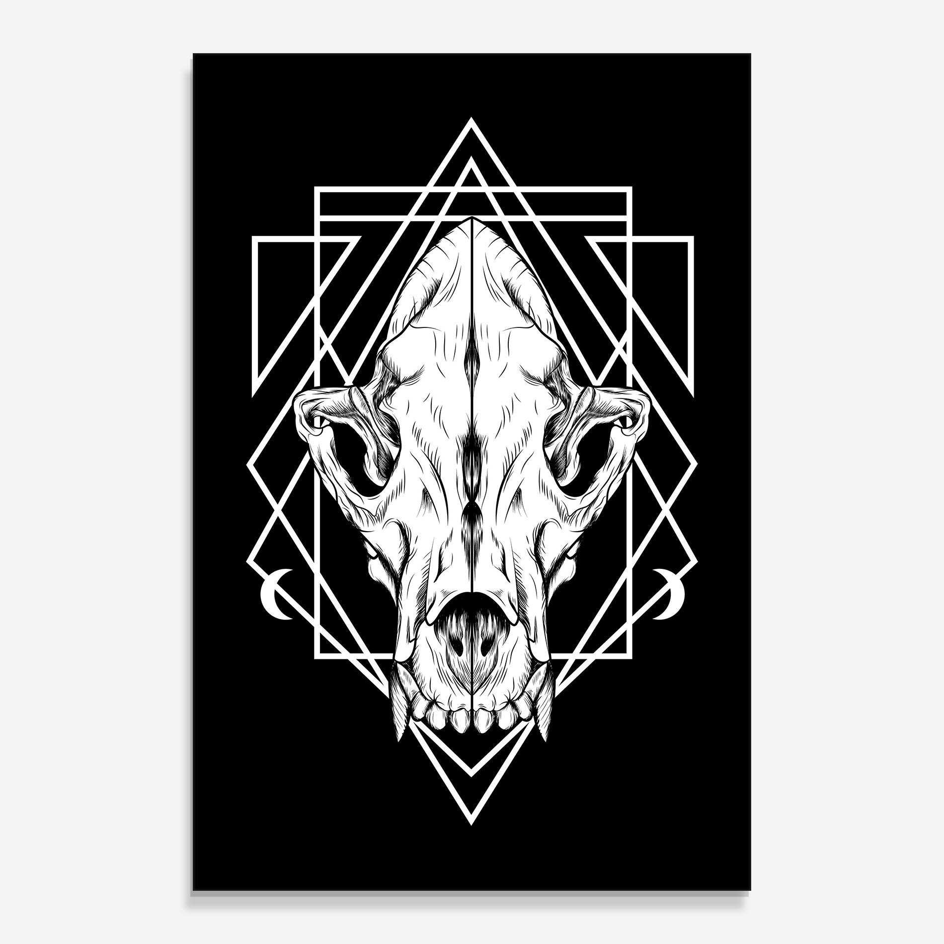 Glasbild Dark Wolf Skull mockup 0