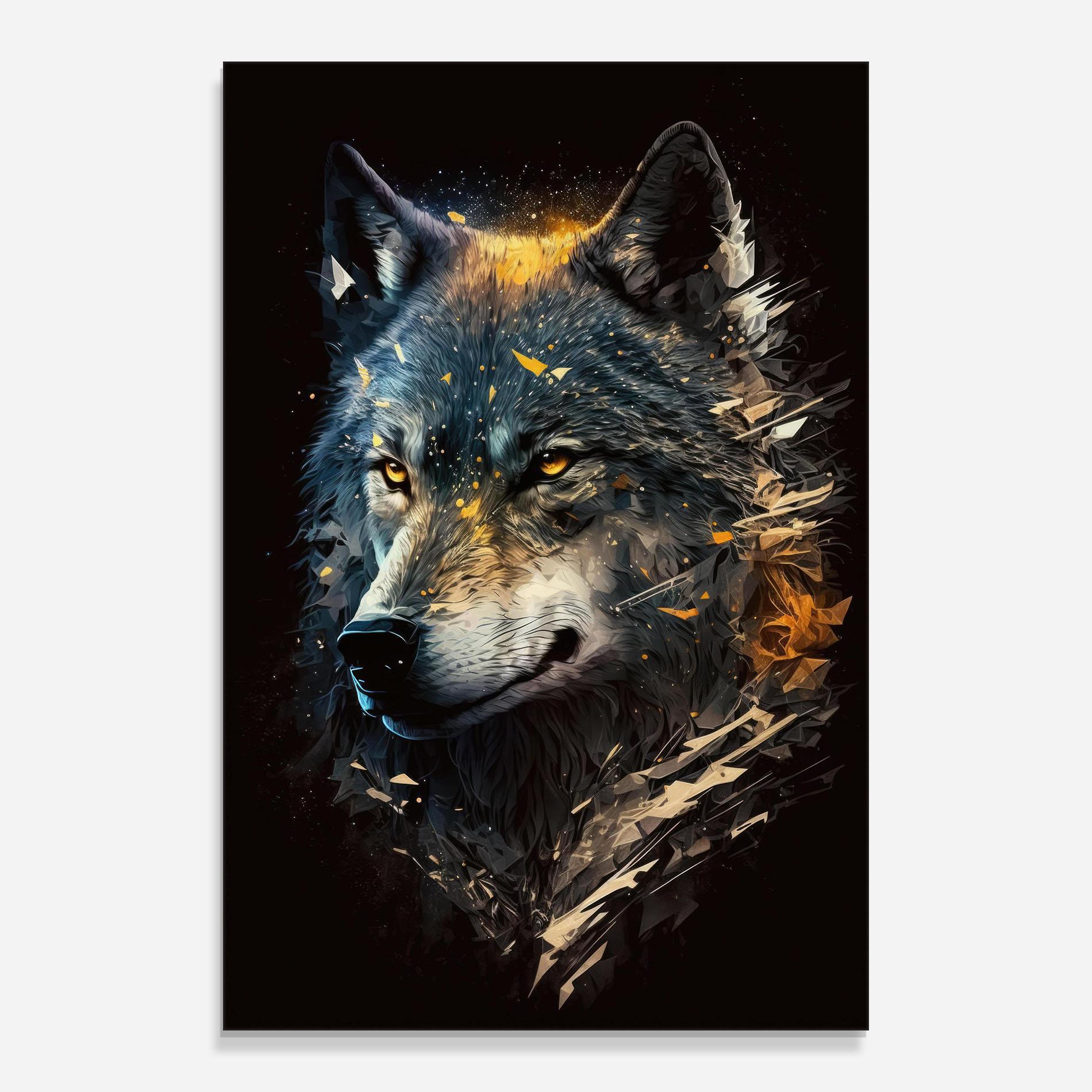 Glasbild Wolf Portrait mockup 0