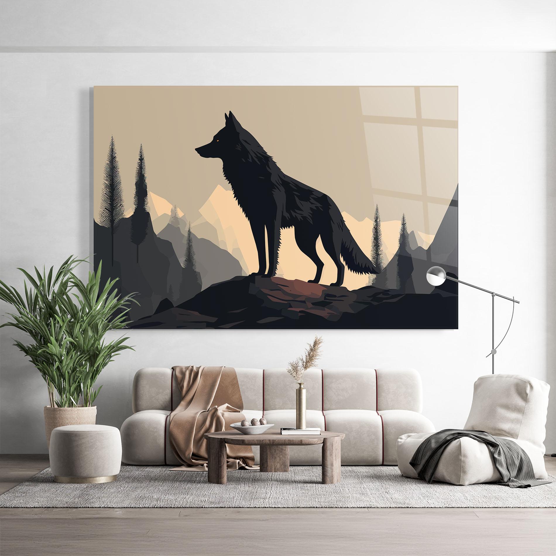 Glasbild Black Wolf mockup 9