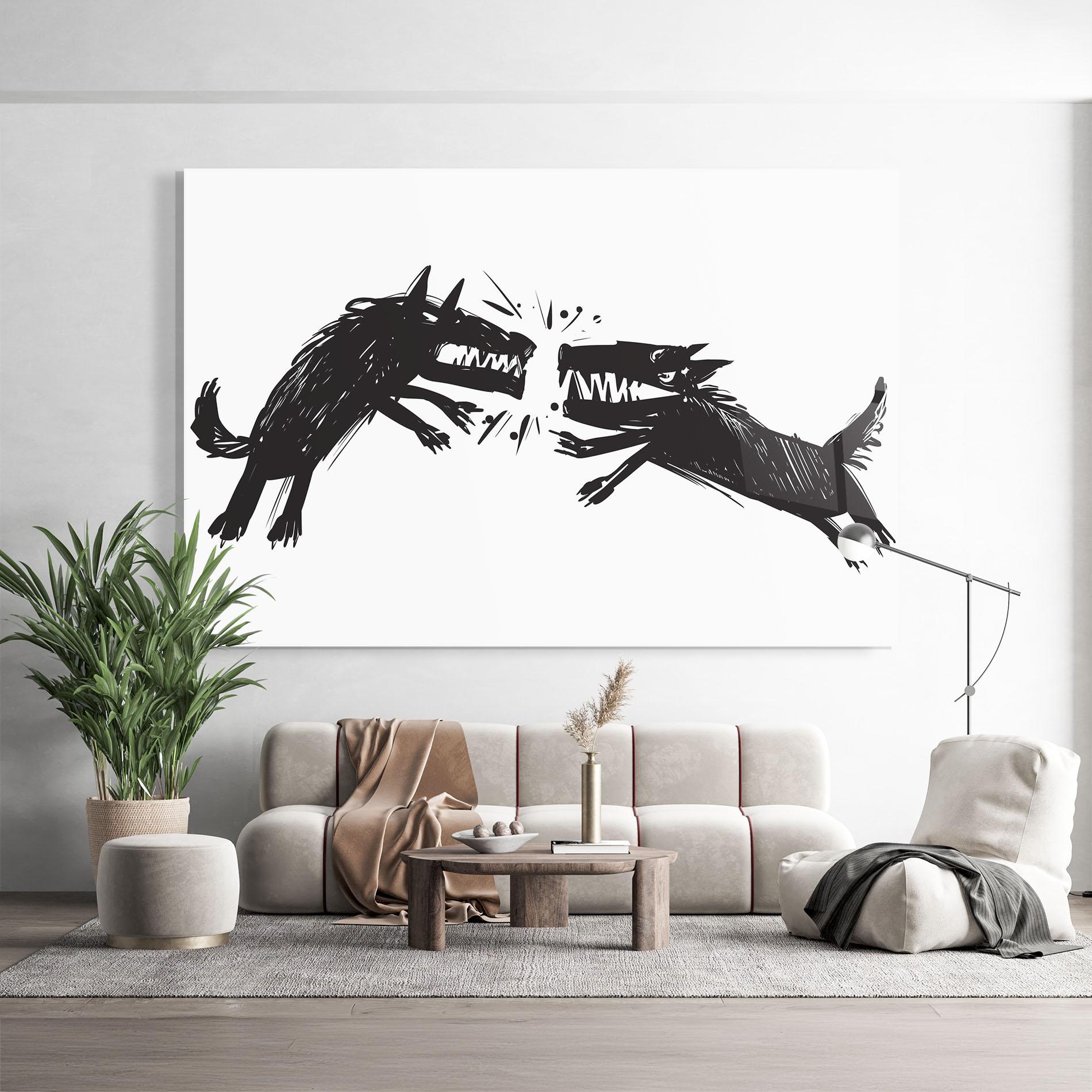 Glasbild Black Wolves mockup 9