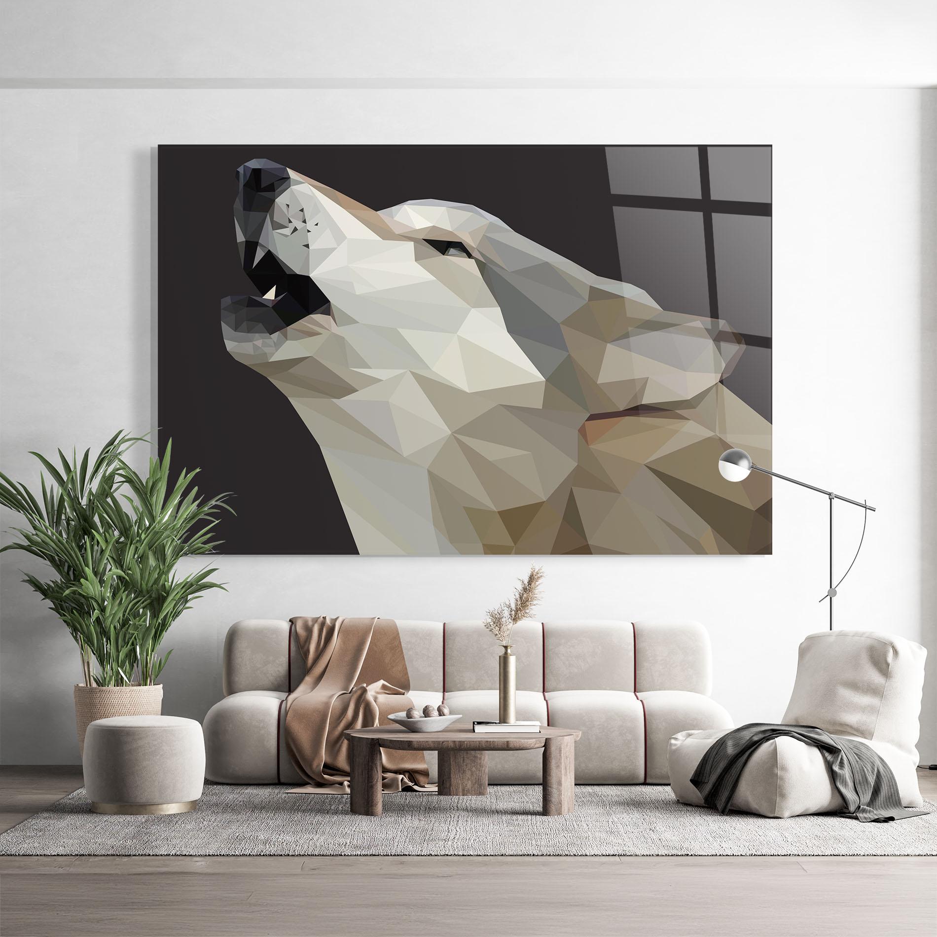Glasbild Pretty Grey Wolf mockup 9