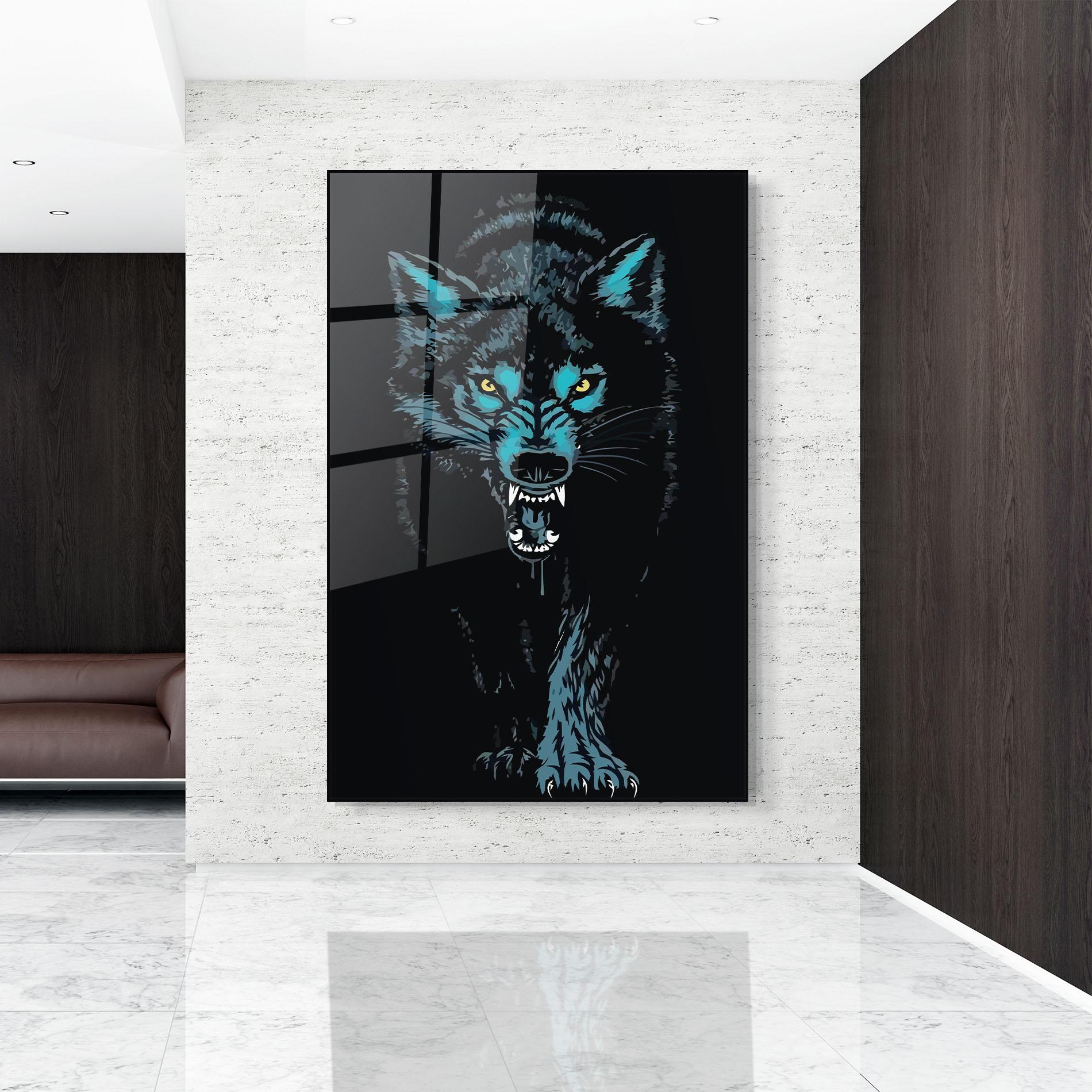 Glasbild Blue Wolf mockup 9