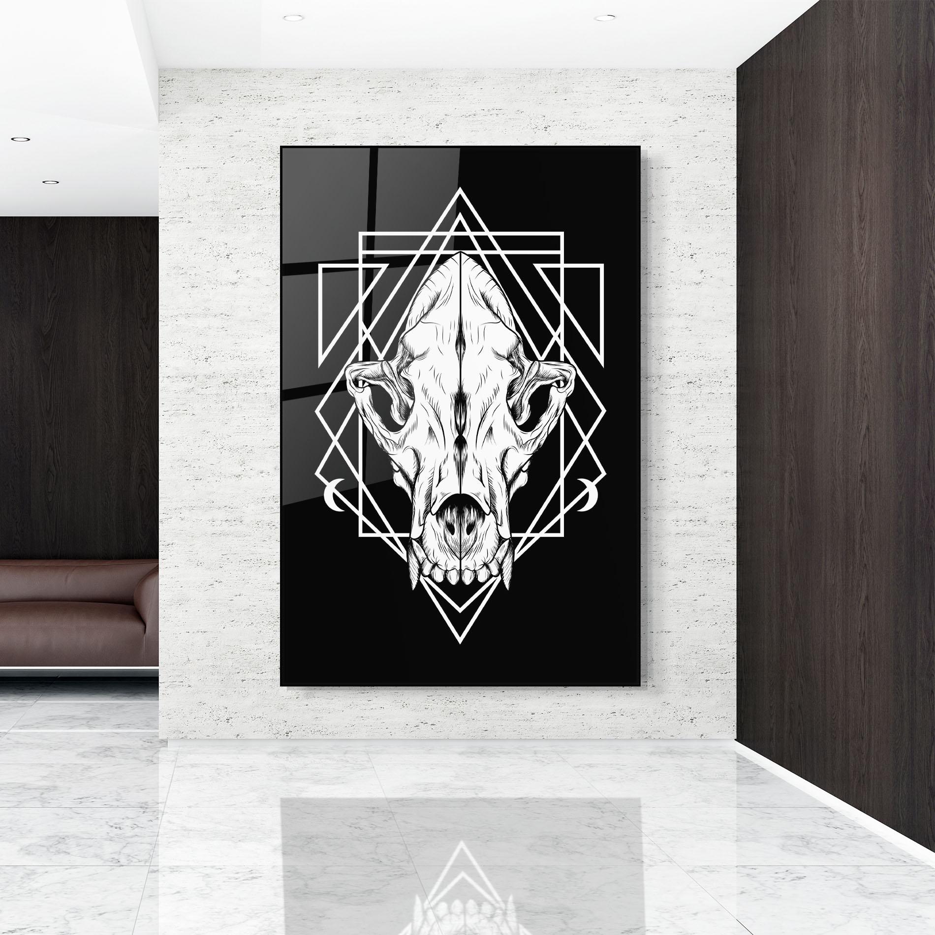 Glasbild Dark Wolf Skull mockup 9